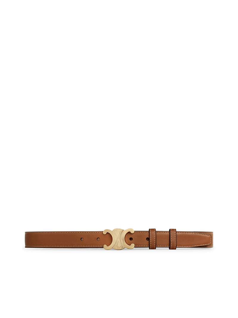 Celine Women Triomphe Belt In Natural Calf Leather Tan CELINE