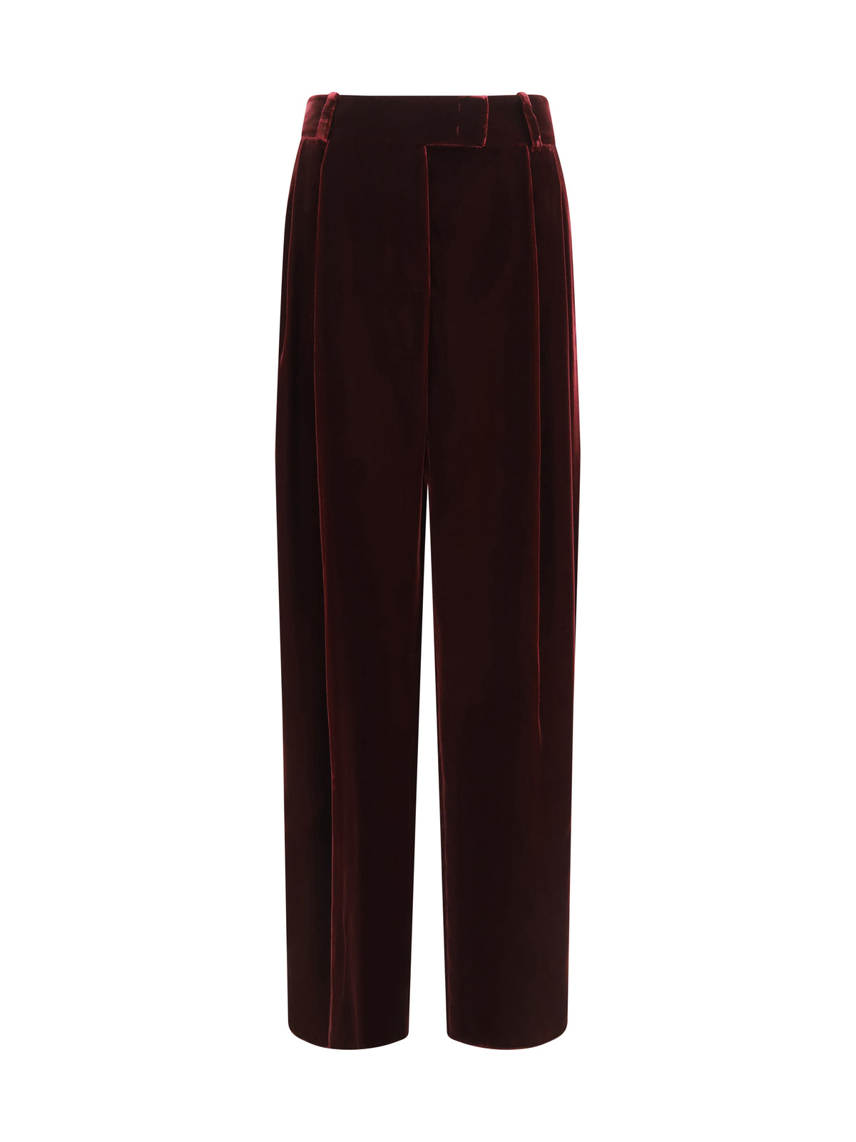 Giorgio Armani Women Wide Leg Pants With Double Pleats In Viscose And Silk Velvet GIORGIO ARMANI