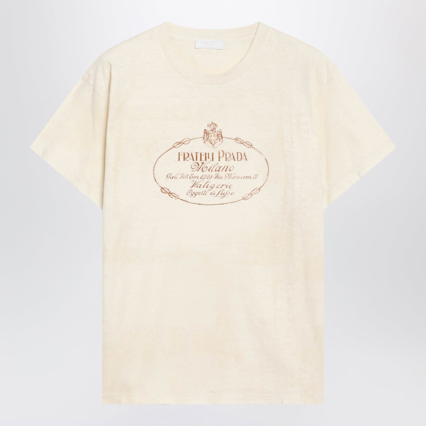 Prada Ivory T-Shirt With Logo Print Women PRADA