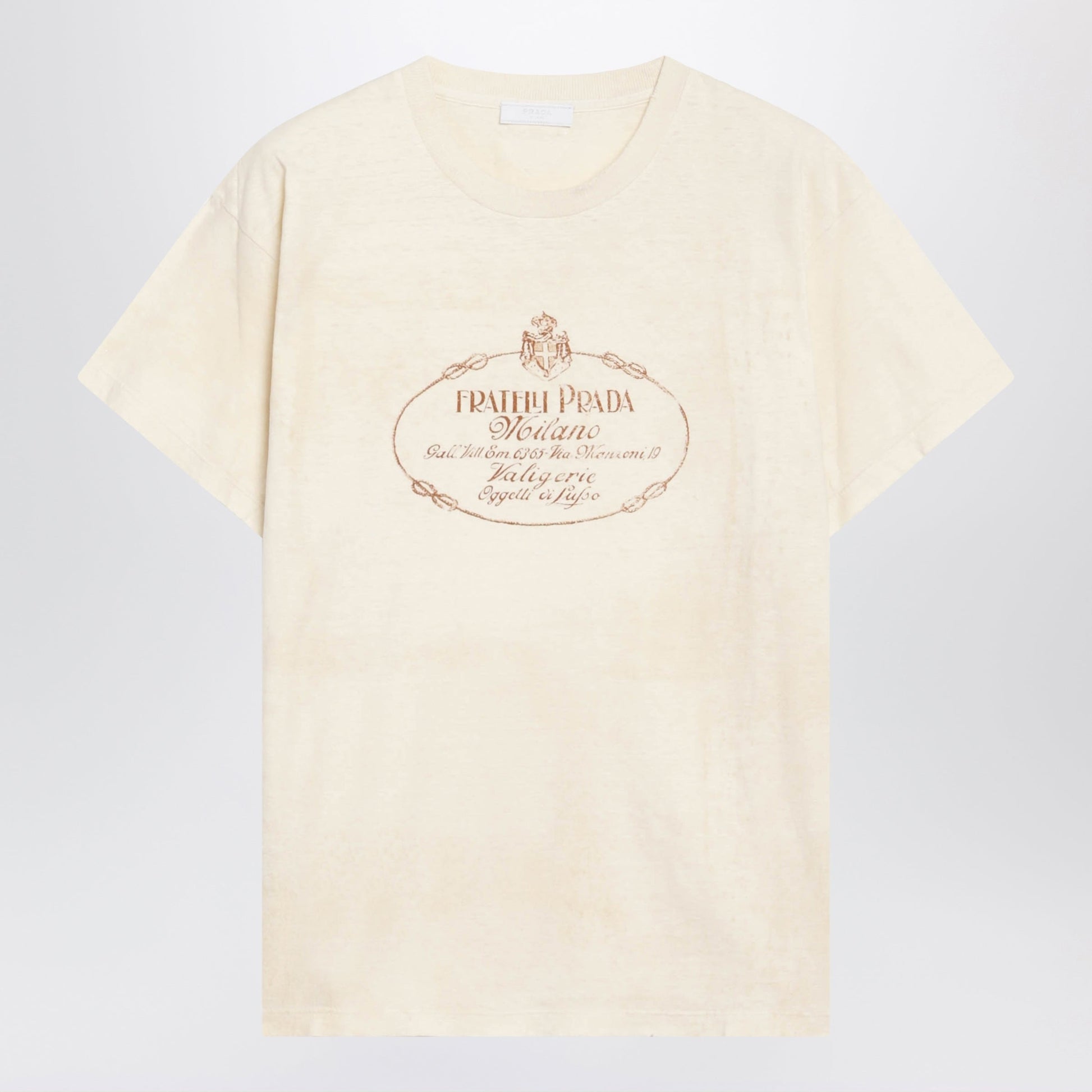 Prada Ivory T-Shirt With Logo Print Women PRADA