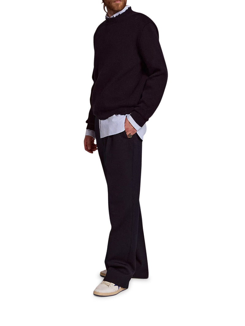 Golden Goose Deluxe Brand Men Crewneck Cotton Sweater With Destroyed Effect GOLDEN GOOSE