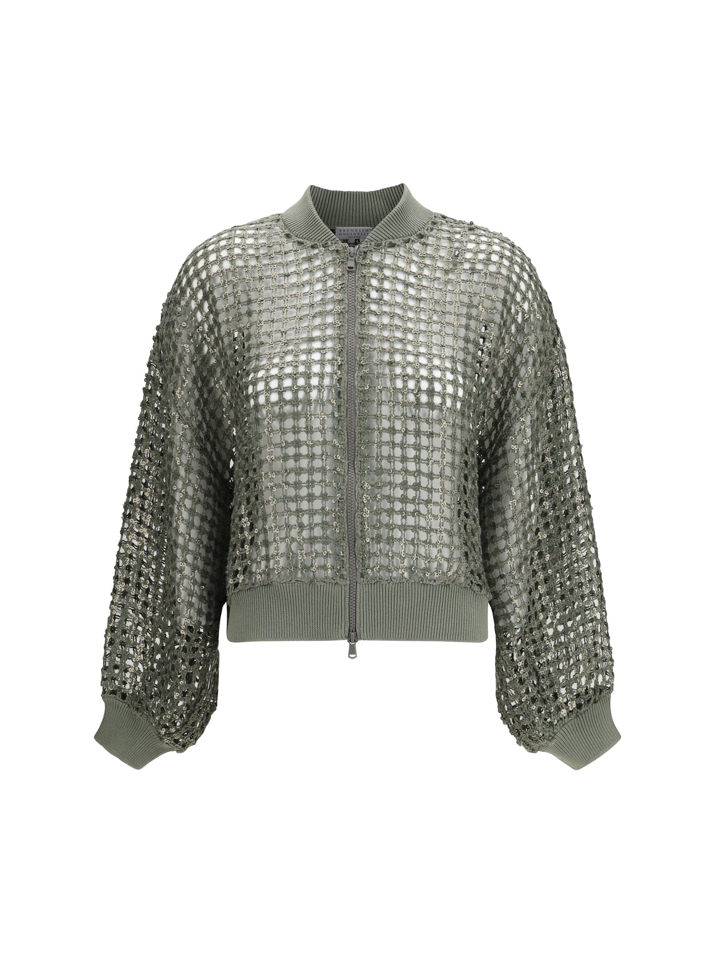 Brunello Cucinelli Women Solk And Linen Dazzling Net Embroidery Cardigan BRUNELLO CUCINELLI