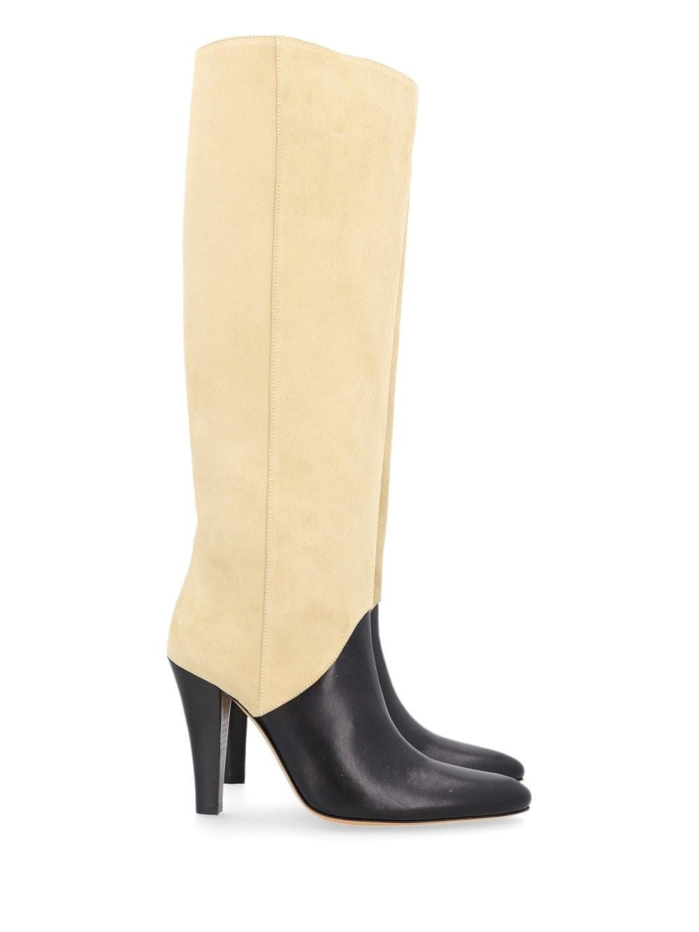 Jude Women "Edita" Knee-High Boots In Black Leather And Suede Jude