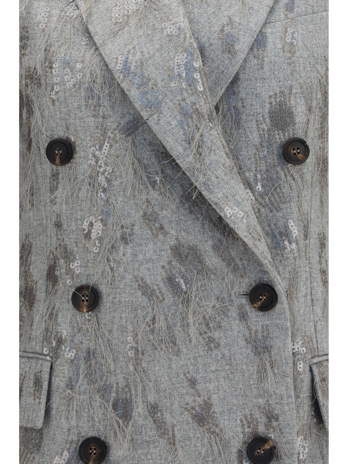 Brunello Cucinelli Women Gilet In Virgin Wool And Cashmere Twill Flannel With Dazzling Lynx Embroidery BRUNELLO CUCINELLI