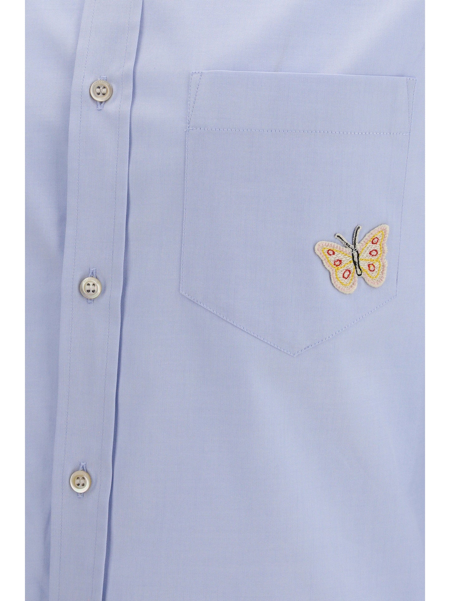 Valentino Men Cotton Shirt With Butterfly Embroidery VALENTINO