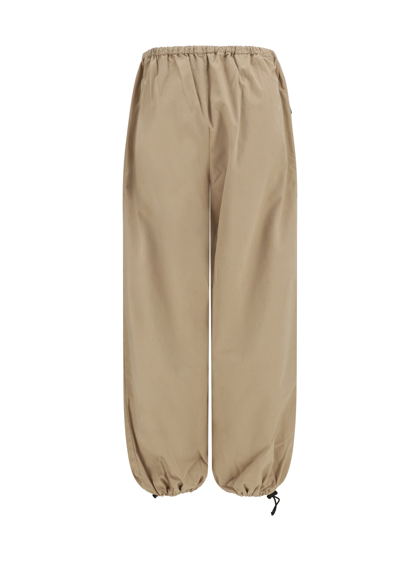 Miu Miu Women Elasticated Waist And Hem Cotton Gabardine Pants MIU MIU