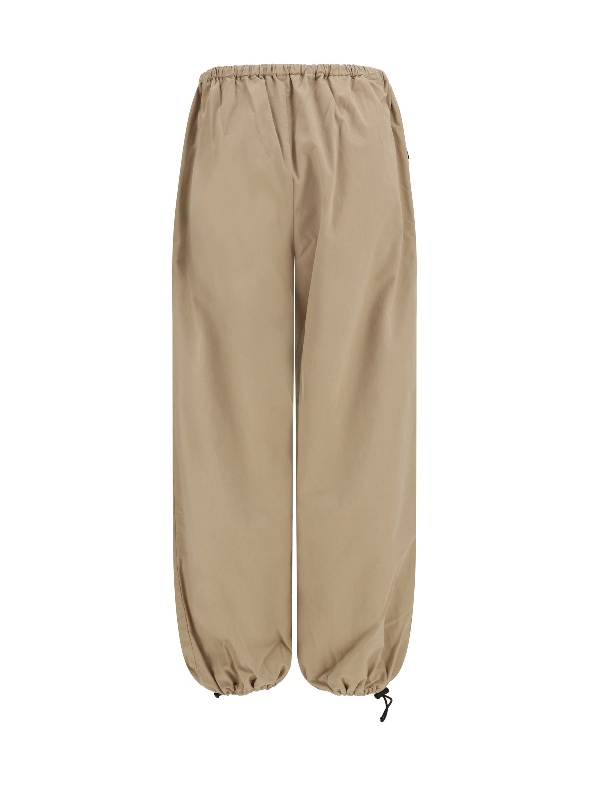 Miu Miu Women Elasticated Waist And Hem Cotton Gabardine Pants MIU MIU