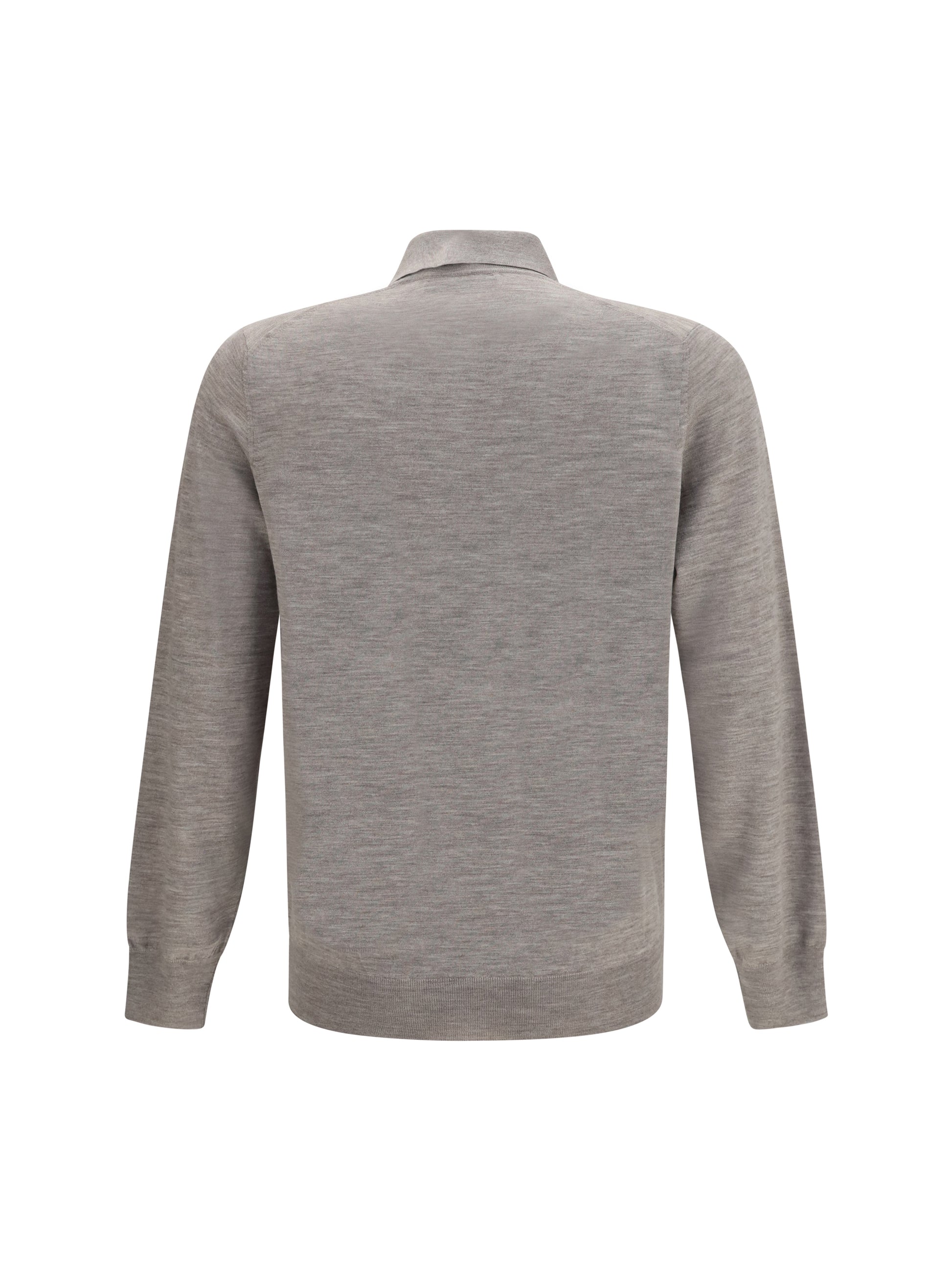 Brunello Cucinelli Men Virgin Wool Polo Sweater BRUNELLO CUCINELLI
