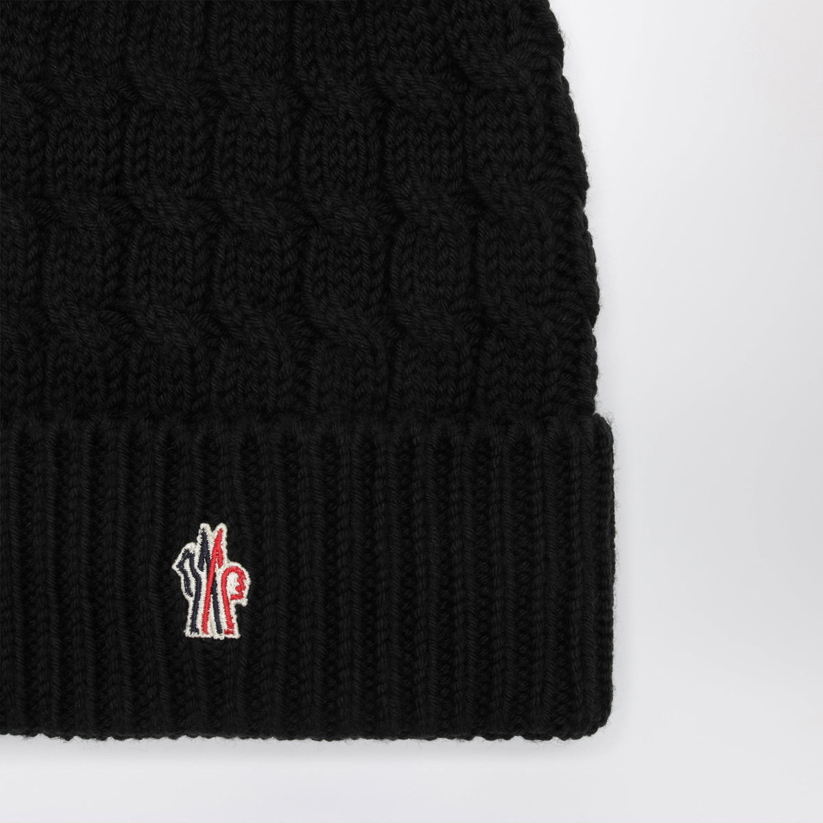 Moncler Grenoble Black Wool Beanie With Pompom Women MONCLER GRENOBLE