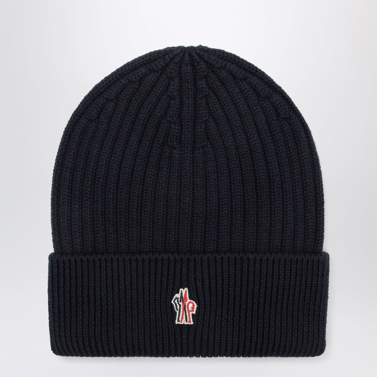 Moncler Grenoble Navy Blue Ribbed Wool Beanie Men MONCLER GRENOBLE