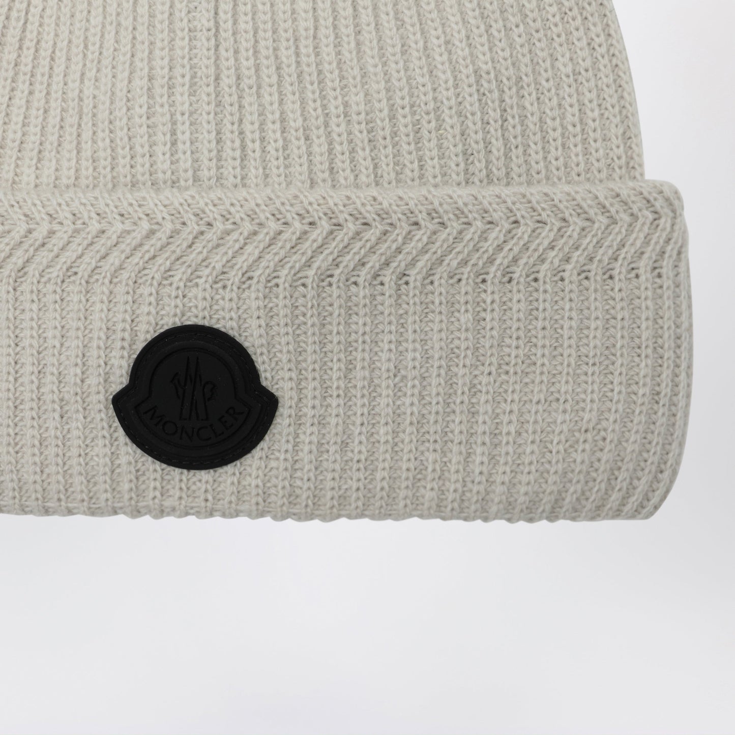 Moncler White Beanie In Wool And Cashmere Men MONCLER