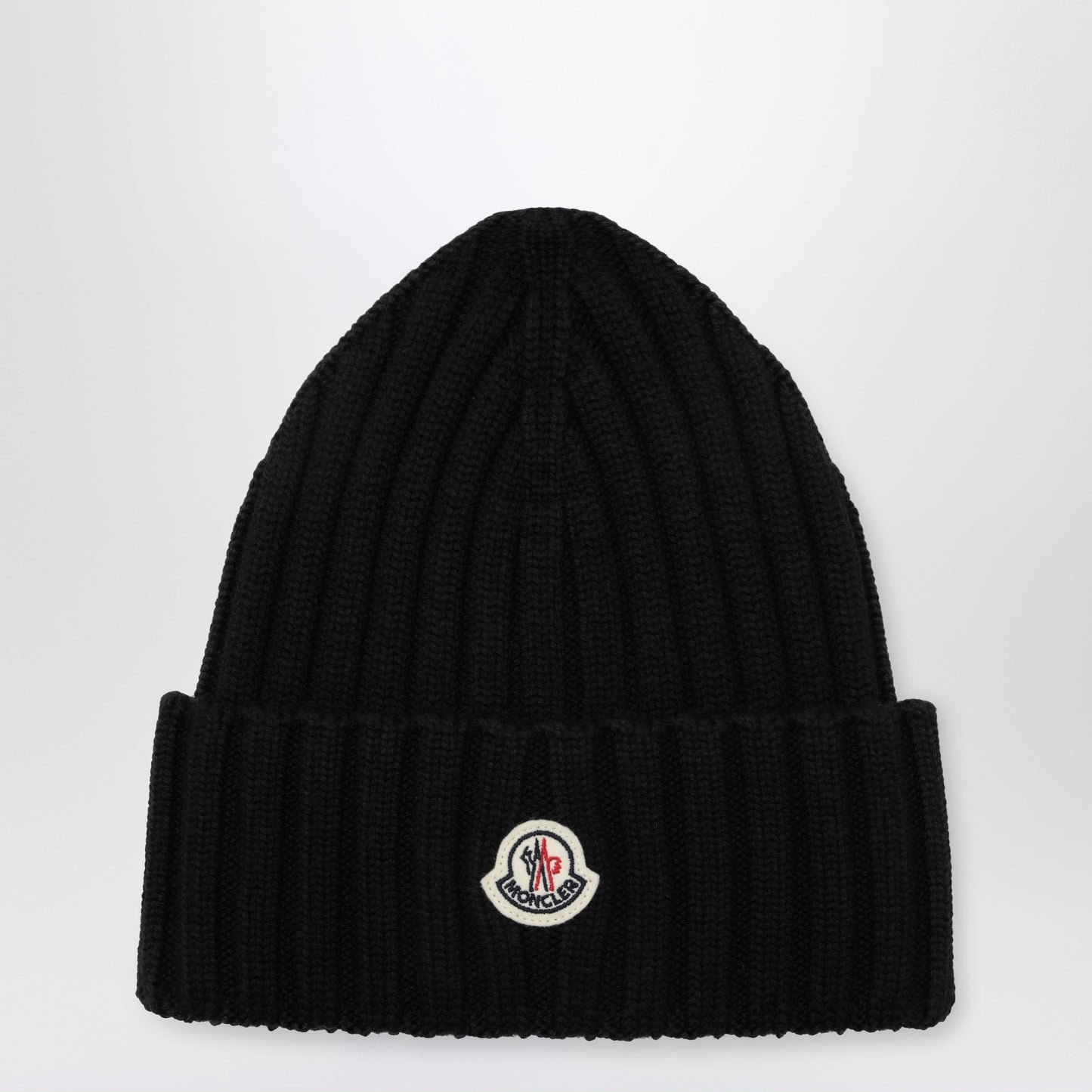 Moncler Black Cable-Knit Wool Beanie With Logo Women MONCLER