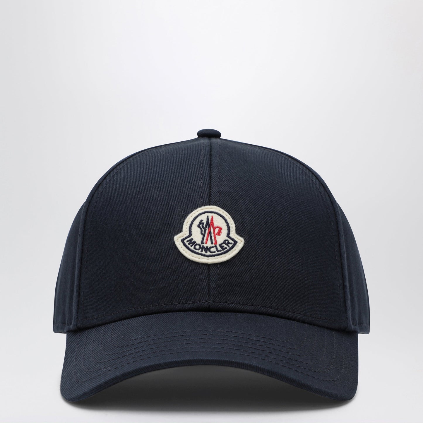 Moncler Baseball Cap With Front Patch In Cotton Blue Men MONCLER