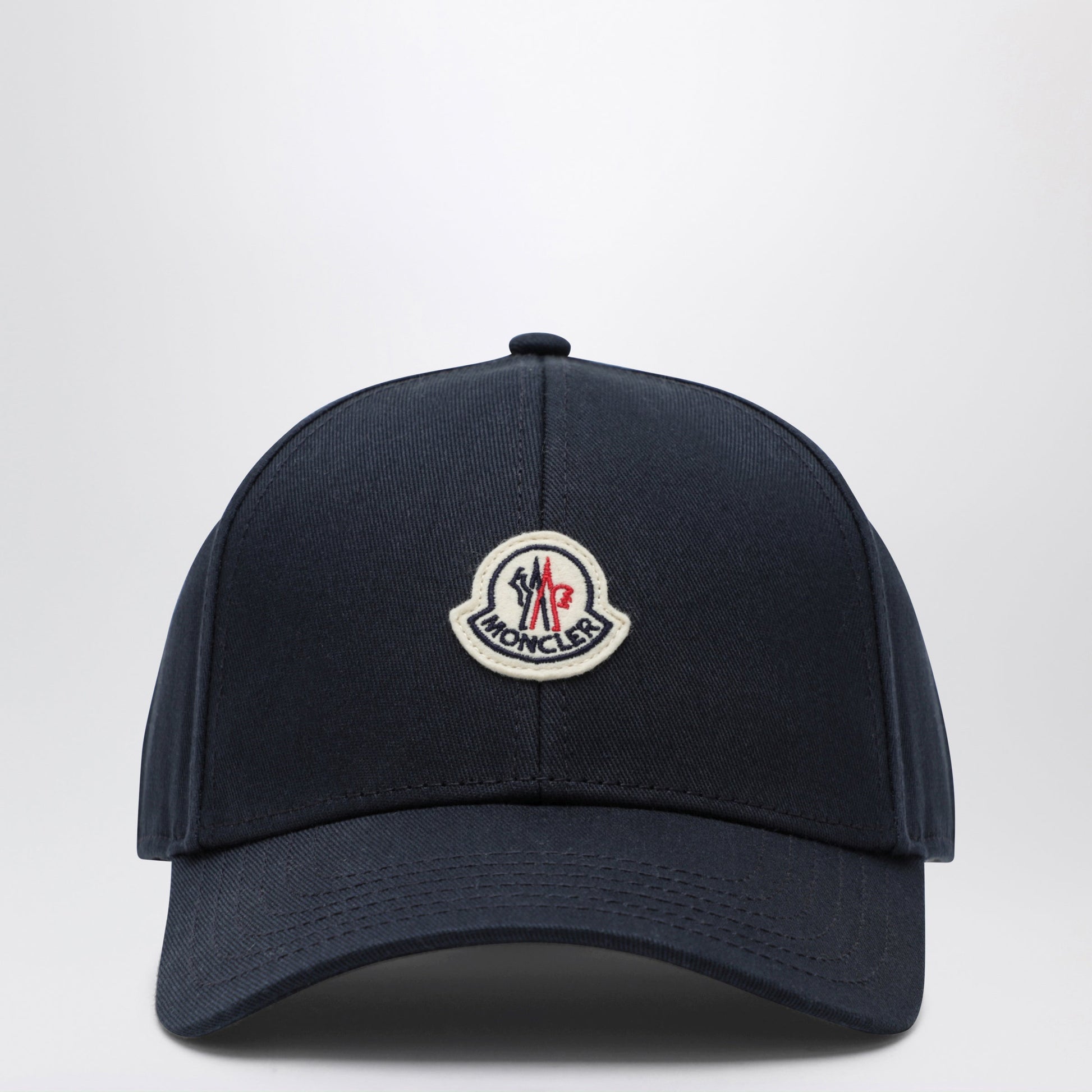 Moncler Baseball Cap With Front Patch In Cotton Blue Men MONCLER