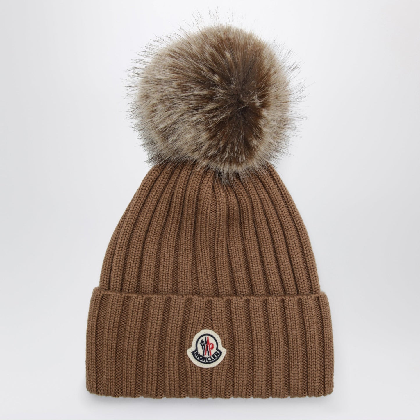 Moncler Beige Wool Beanie With Pom-Pom Women MONCLER
