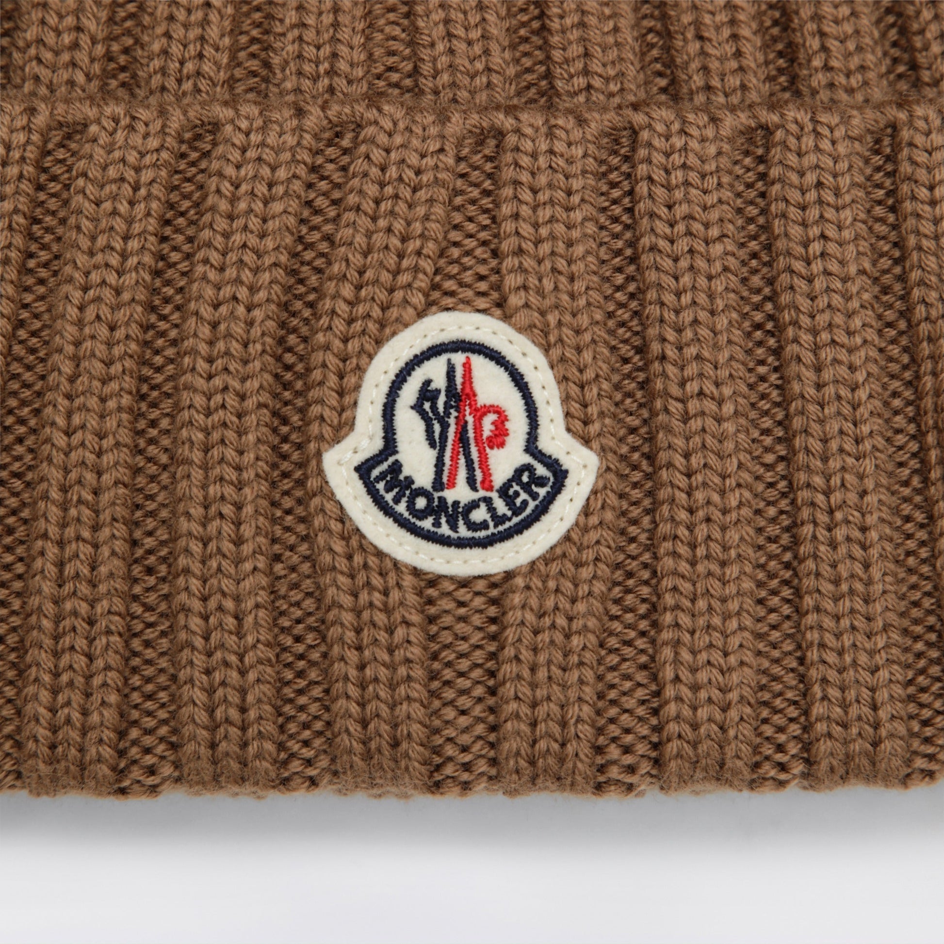 Moncler Beige Wool Beanie With Pom-Pom Women MONCLER