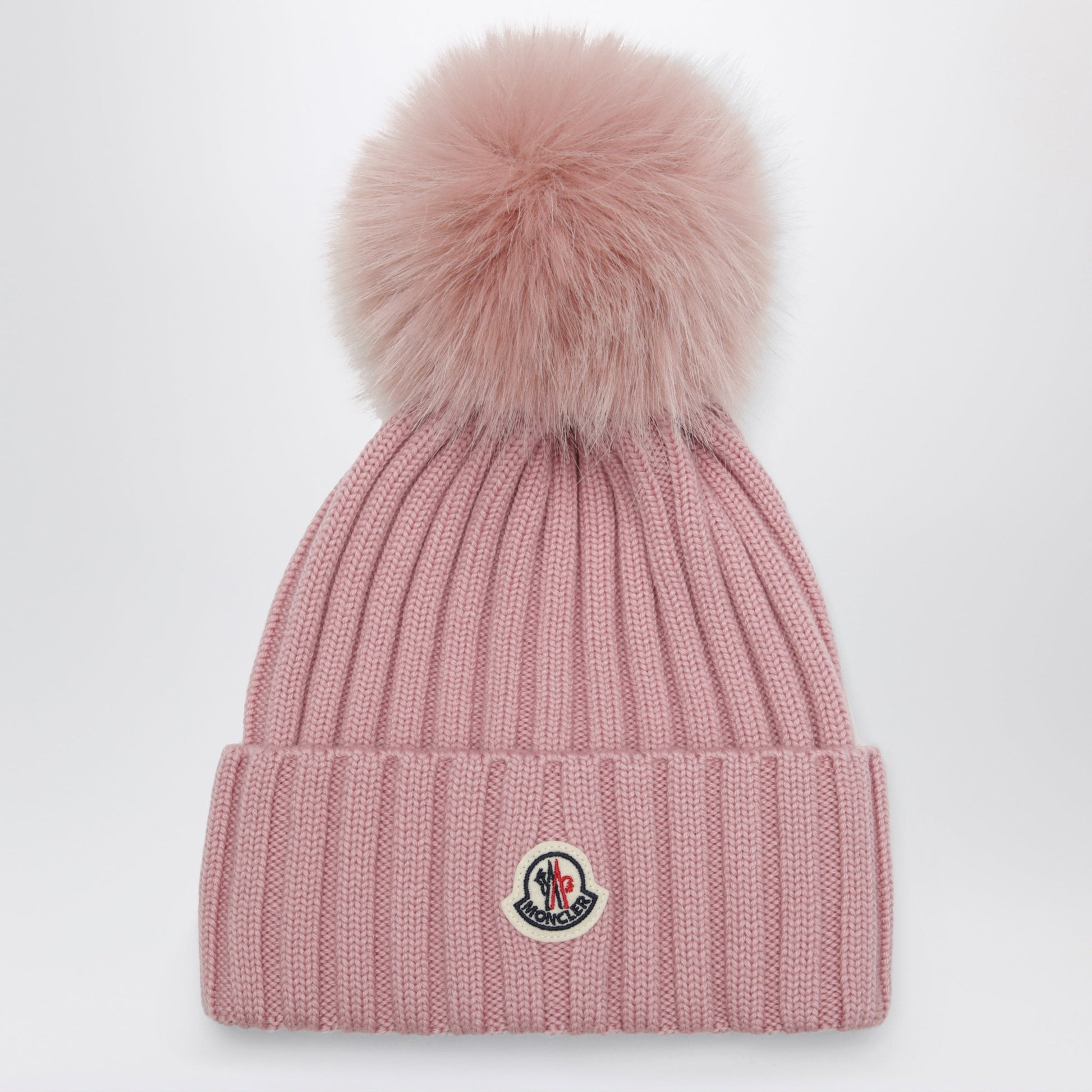 Moncler Pink Wool Beanie With Pom-Pom Women MONCLER