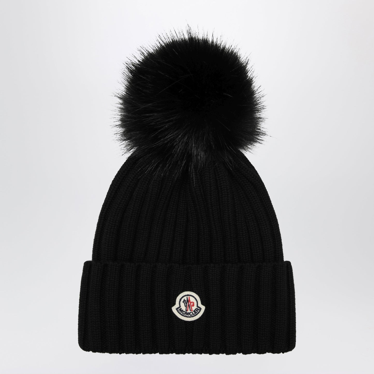 Moncler Black Wool Beanie With Pom-Pom Women MONCLER