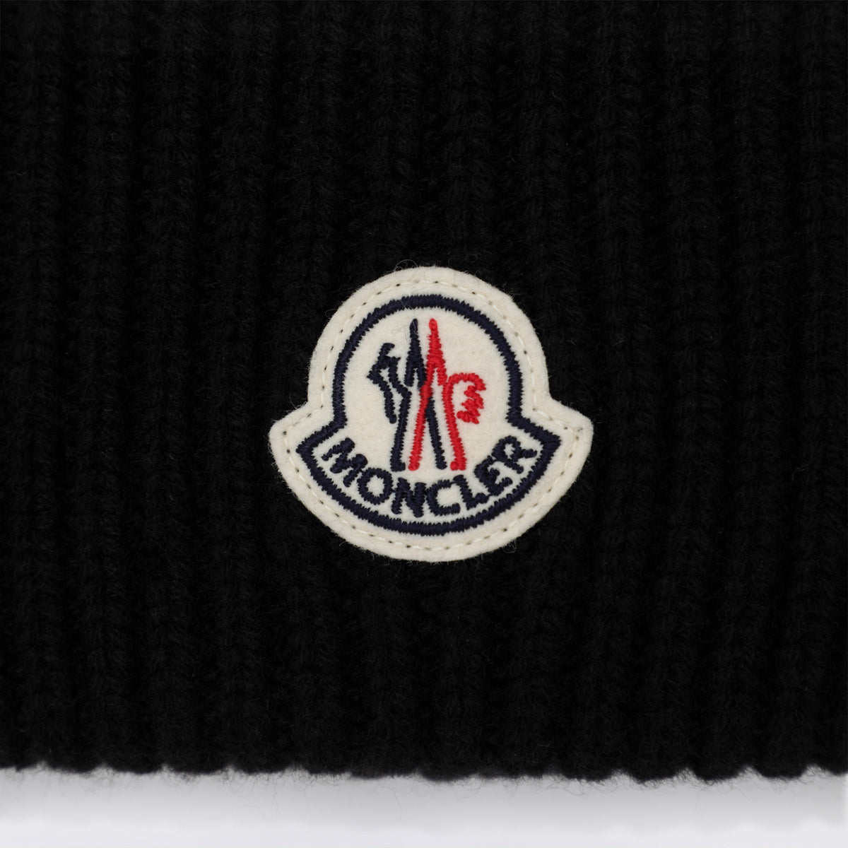Moncler Black Beanie In Wool And Cashmere Men MONCLER