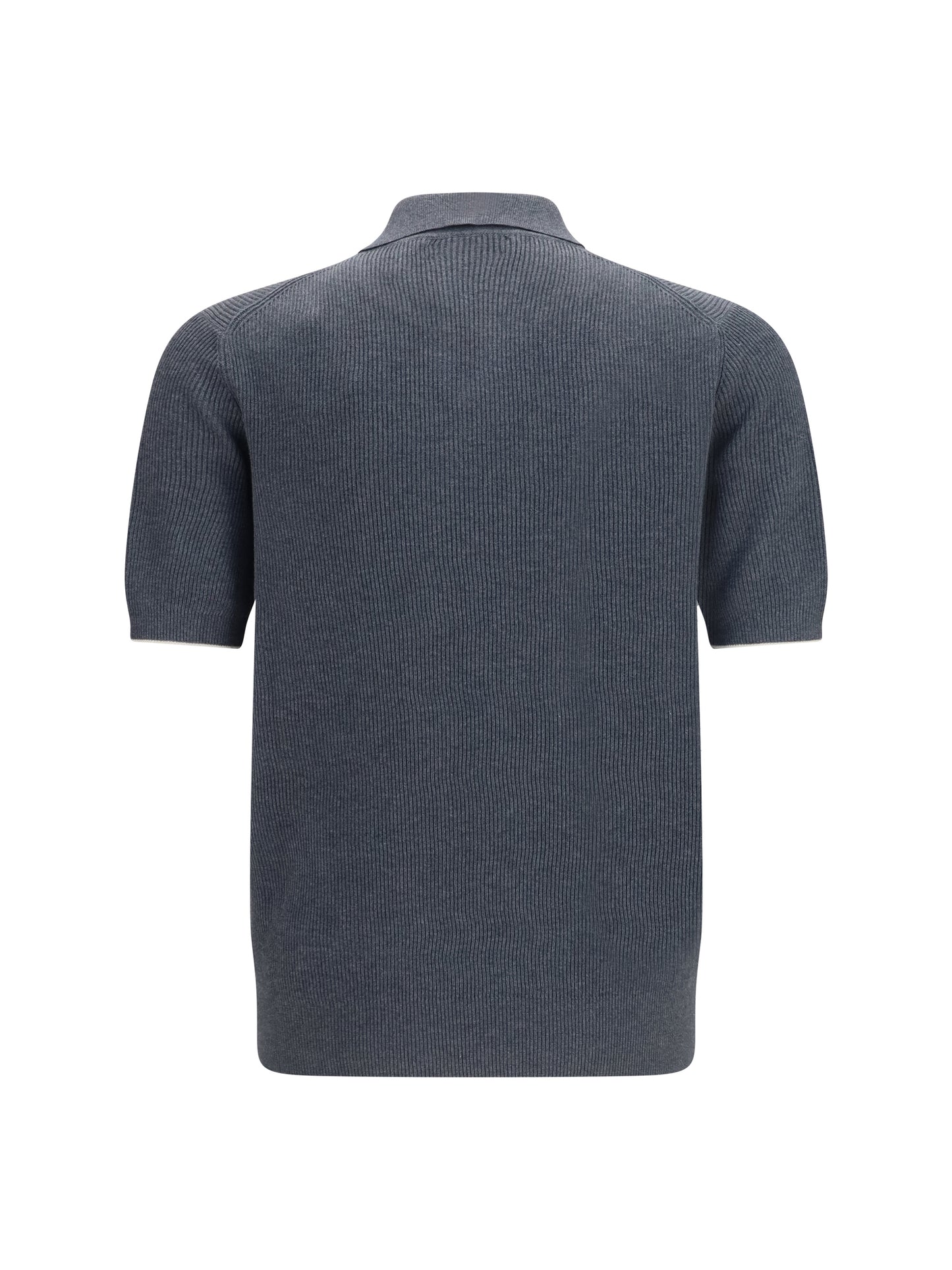 Brunello Cucinelli Men Cotton Ribbed Polo BRUNELLO CUCINELLI