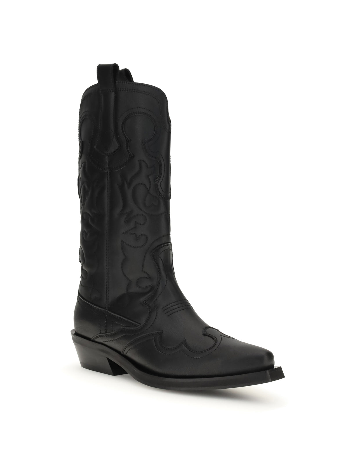 Ganni Women Embroidered Western Boots GANNI