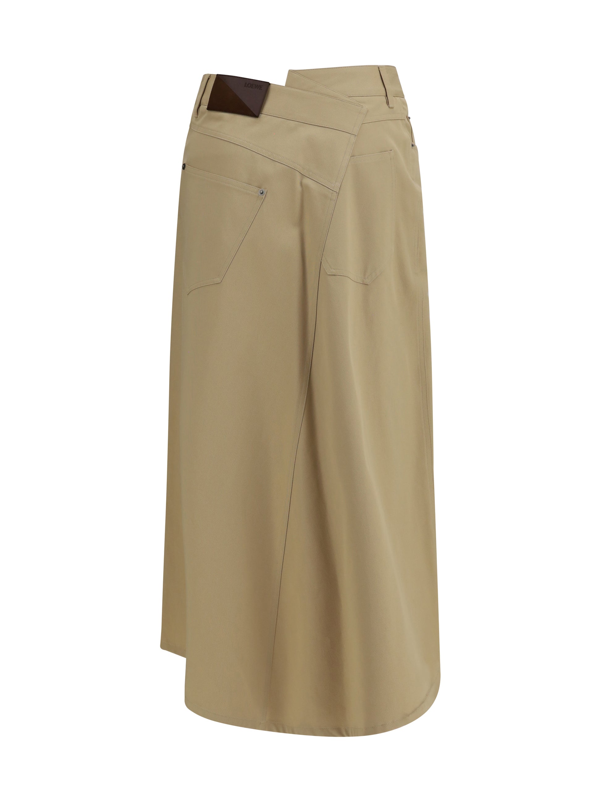 Loewe Women Asymmetric Cotton Skirt LOEWE