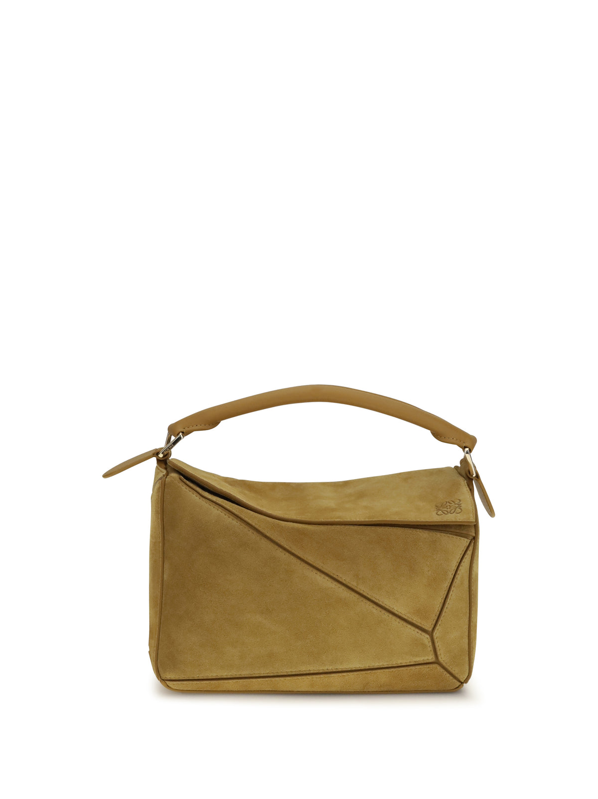 Loewe Women Small Featherlight Puzzle Suede Handbag LOEWE