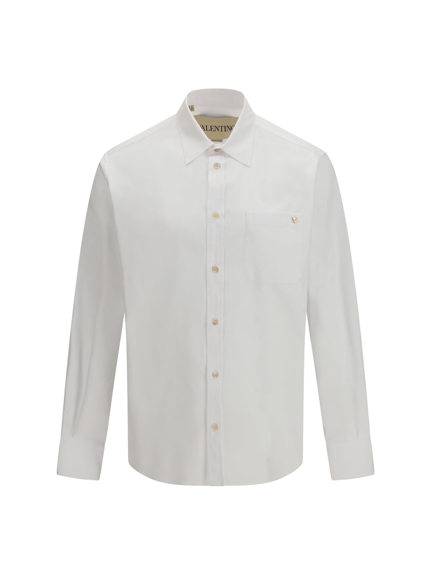 Valentino Men Light Cotton Oxford Shirt With Vgold VALENTINO