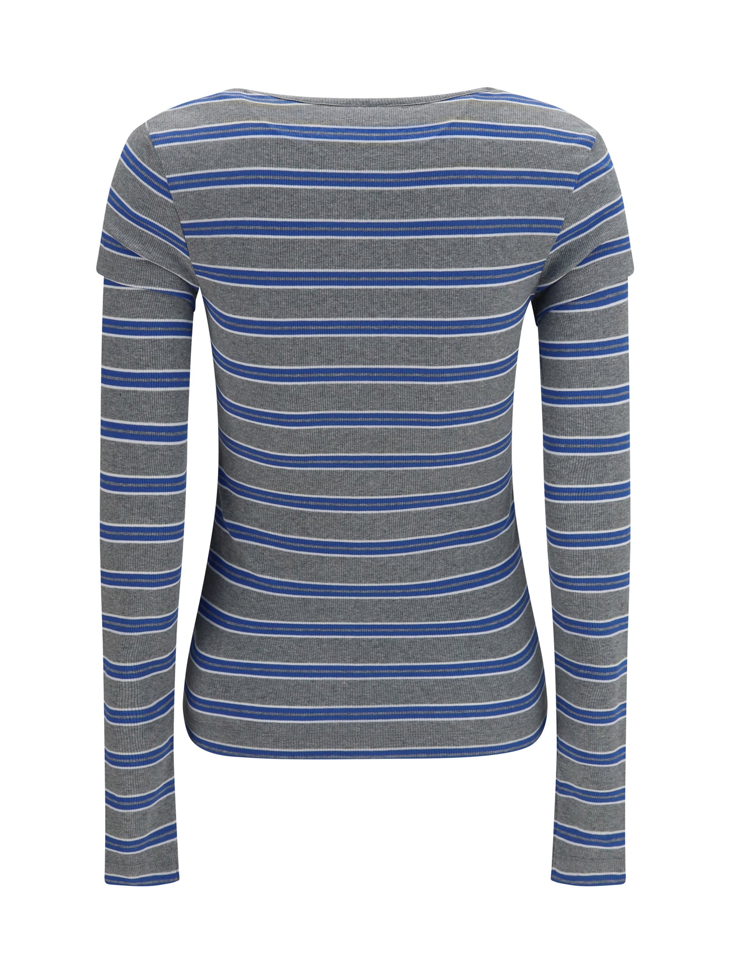 Ganni Women Ribbed V-Neck Long-Sleeve T-Shirt GANNI