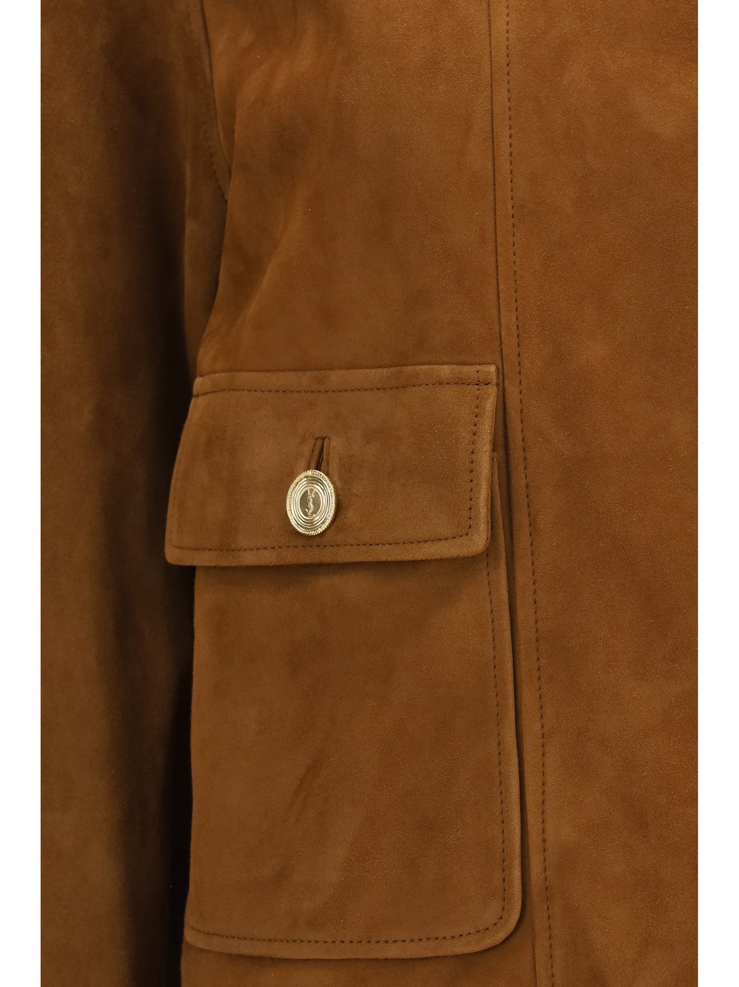 Saint Laurent Women Short Suede Jacket With Buttons SAINT LAURENT