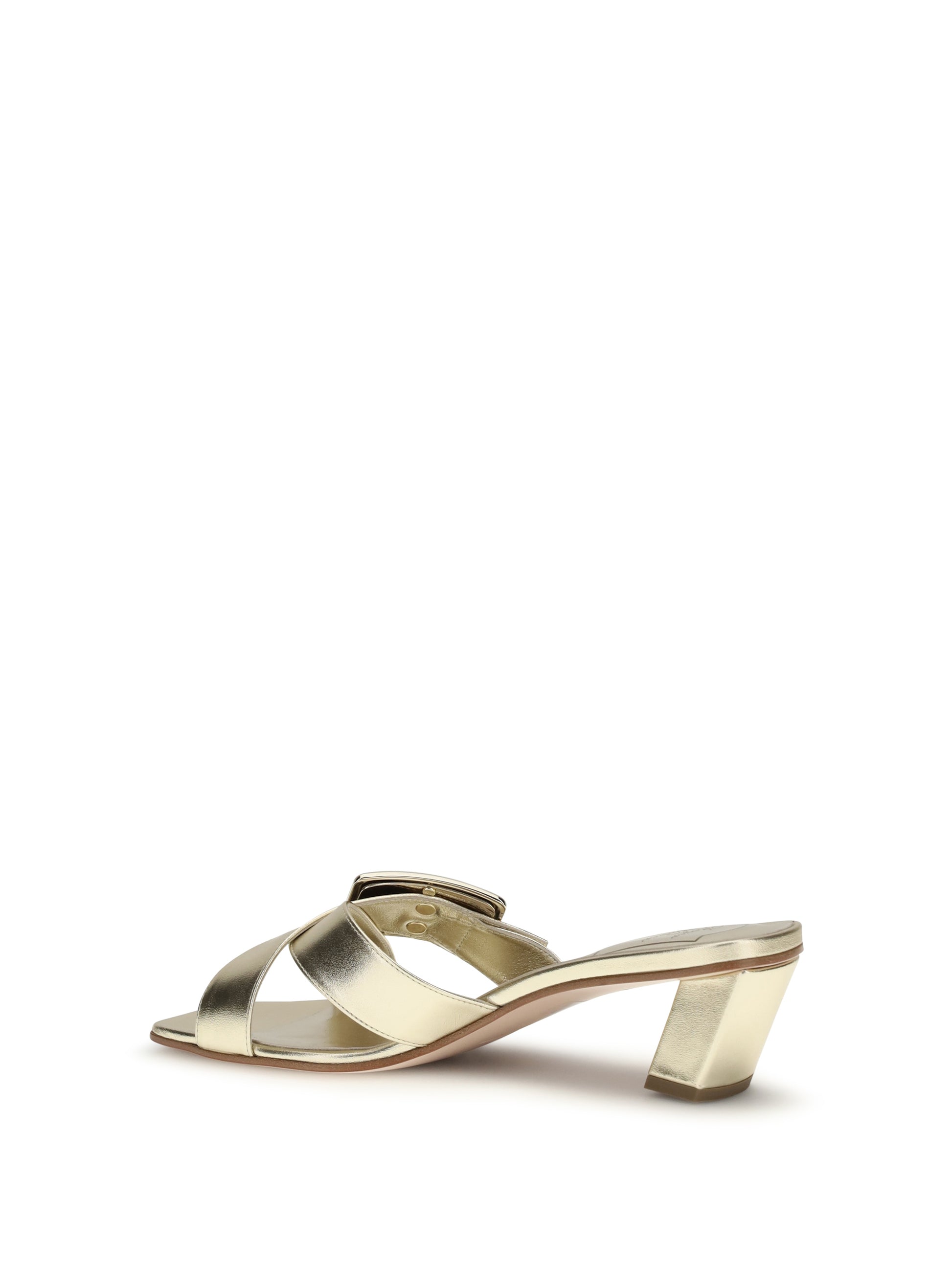 Roger Vivier Women Laminated Leather Mules Sandals ROGER VIVIER