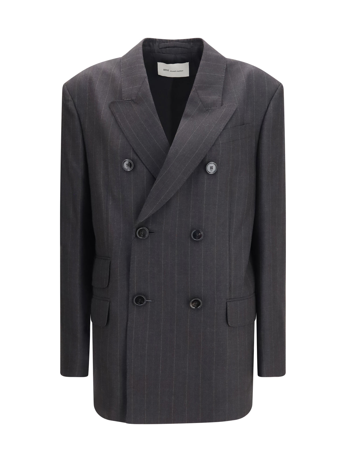 Ami Paris Women Striped Wool Double Breasted Blazer AMI PARIS