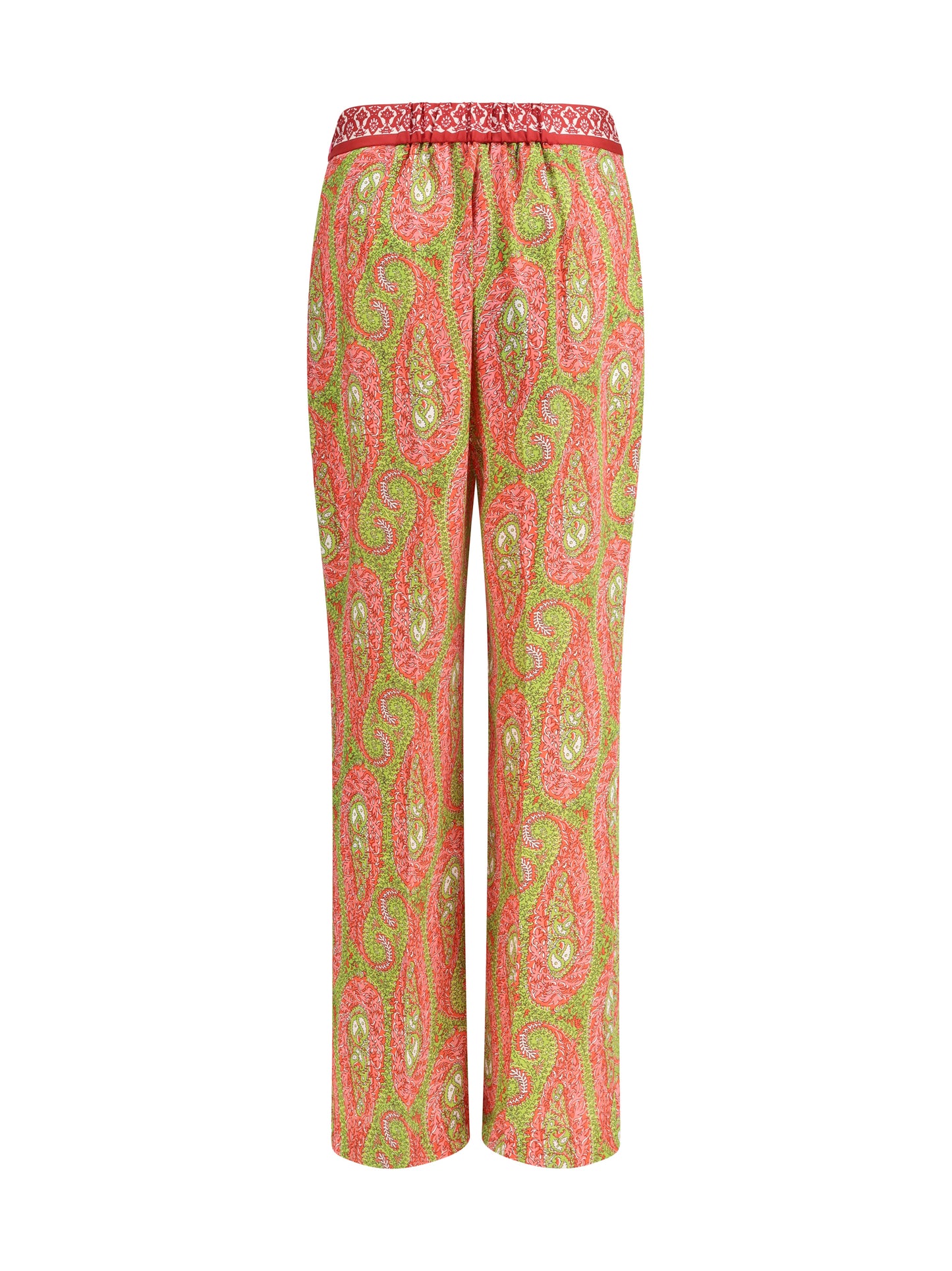 Etro Women Bootcut Trousers With Placed Paisley Foliage Print ETRO