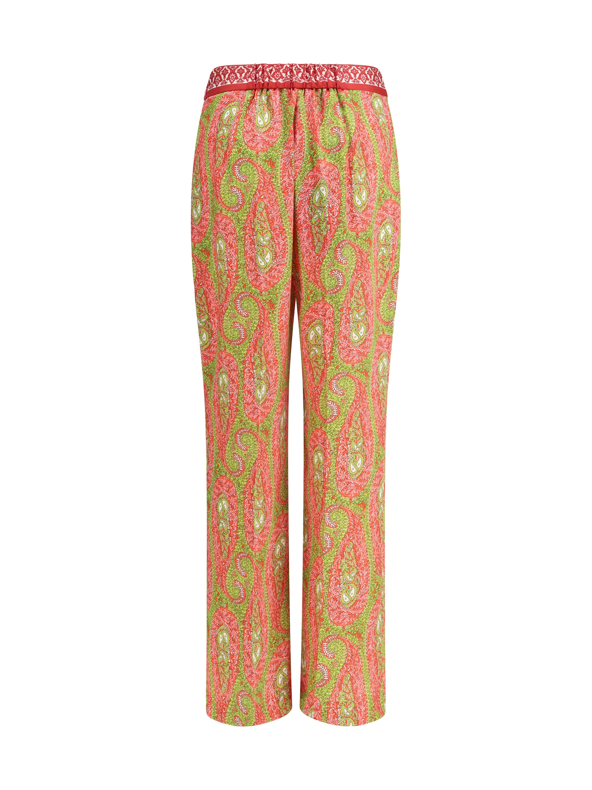 Etro Women Bootcut Trousers With Placed Paisley Foliage Print ETRO