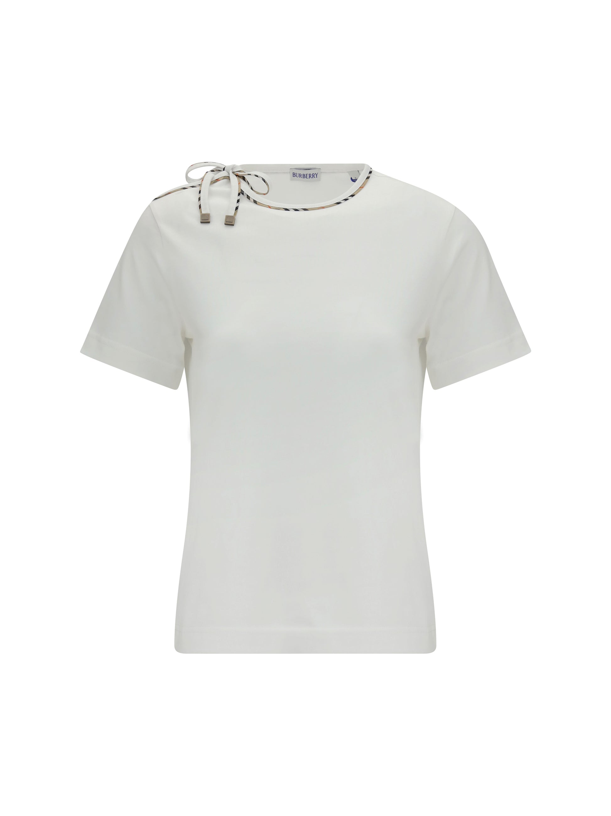 Burberry Women Cotton Lace-Detail T-Shirt BURBERRY