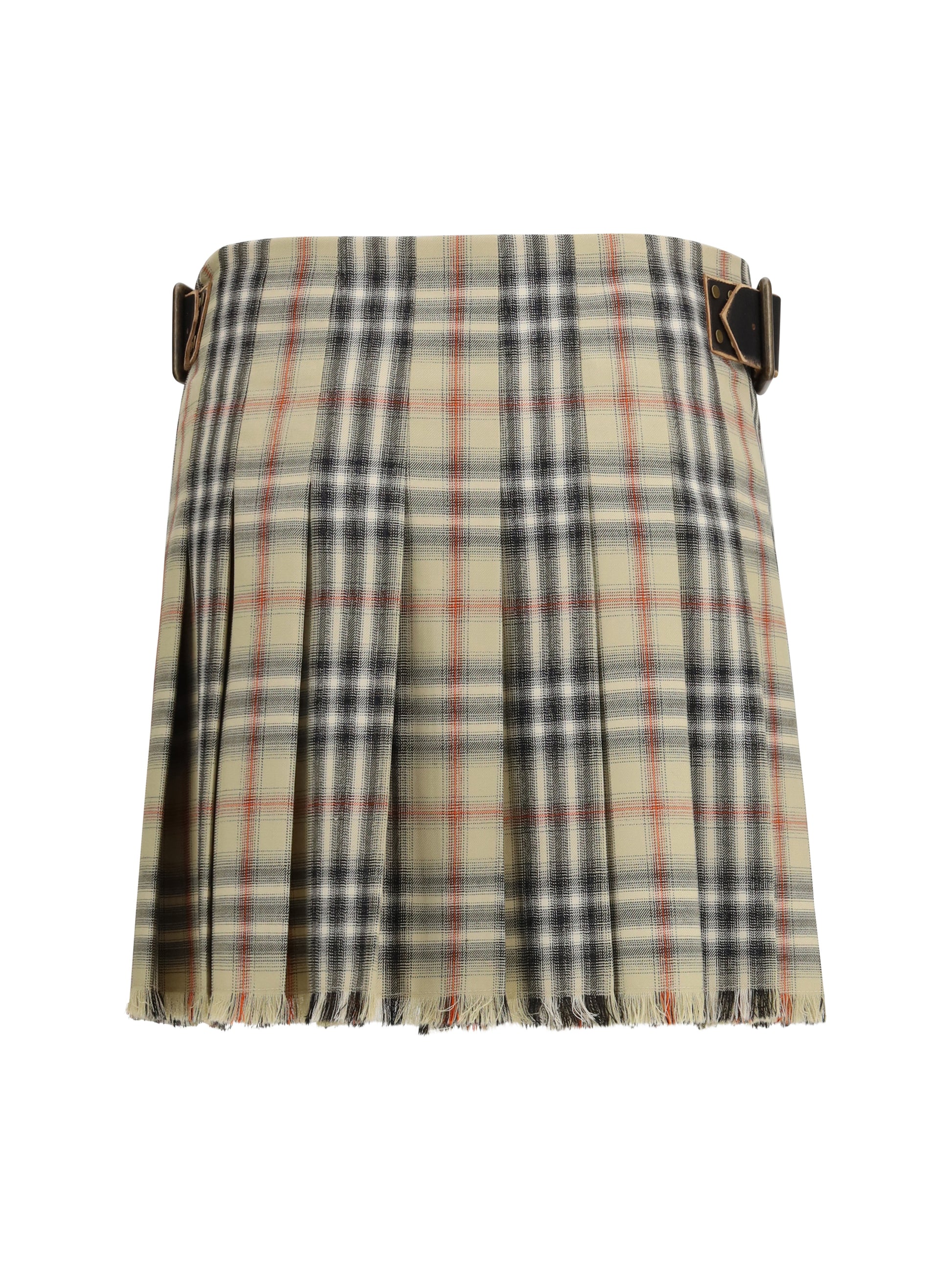 Burberry Women Check Wool Mini Skirt BURBERRY