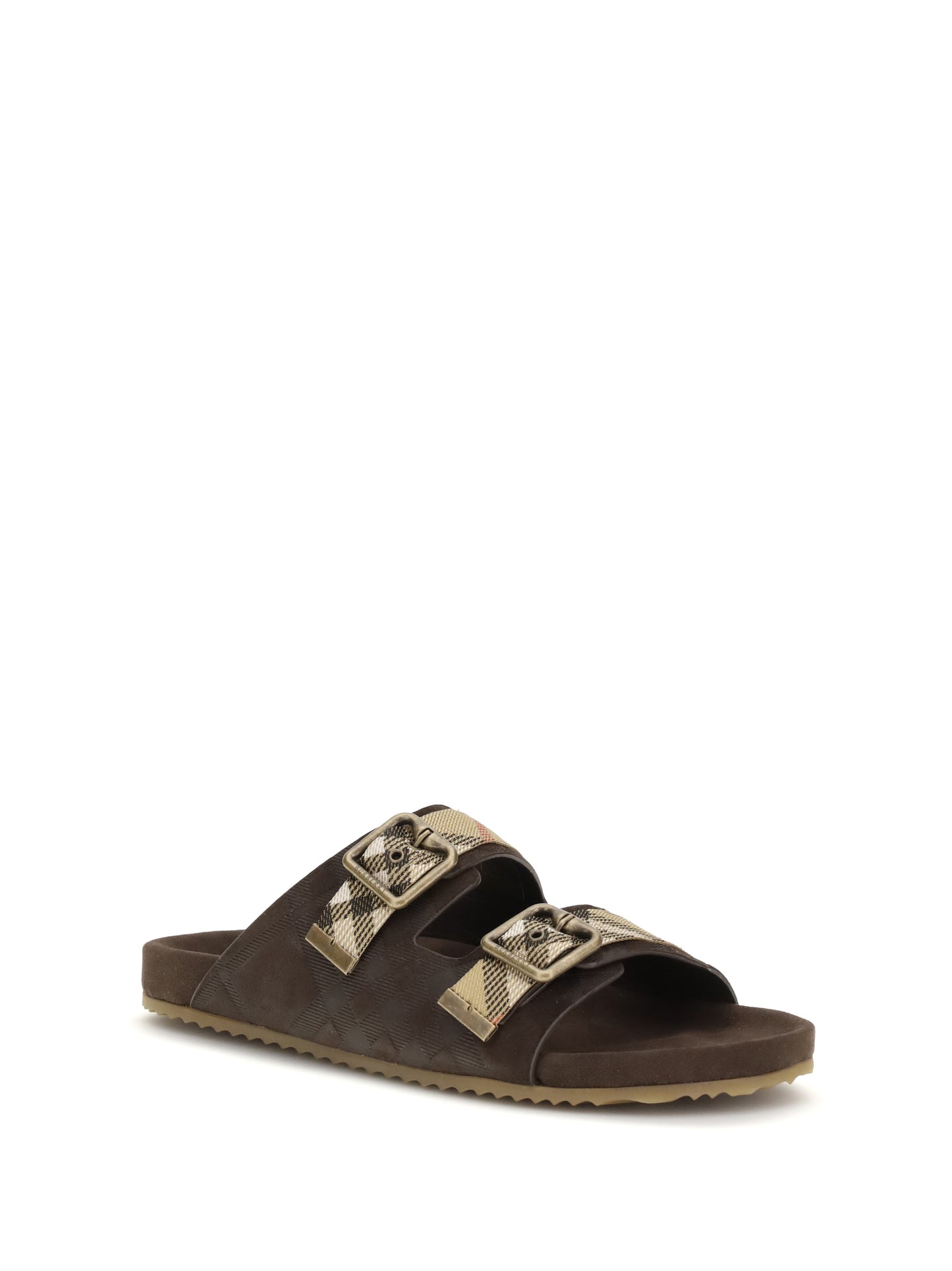 Burberry Men Check Suede Urchin Sandals BURBERRY