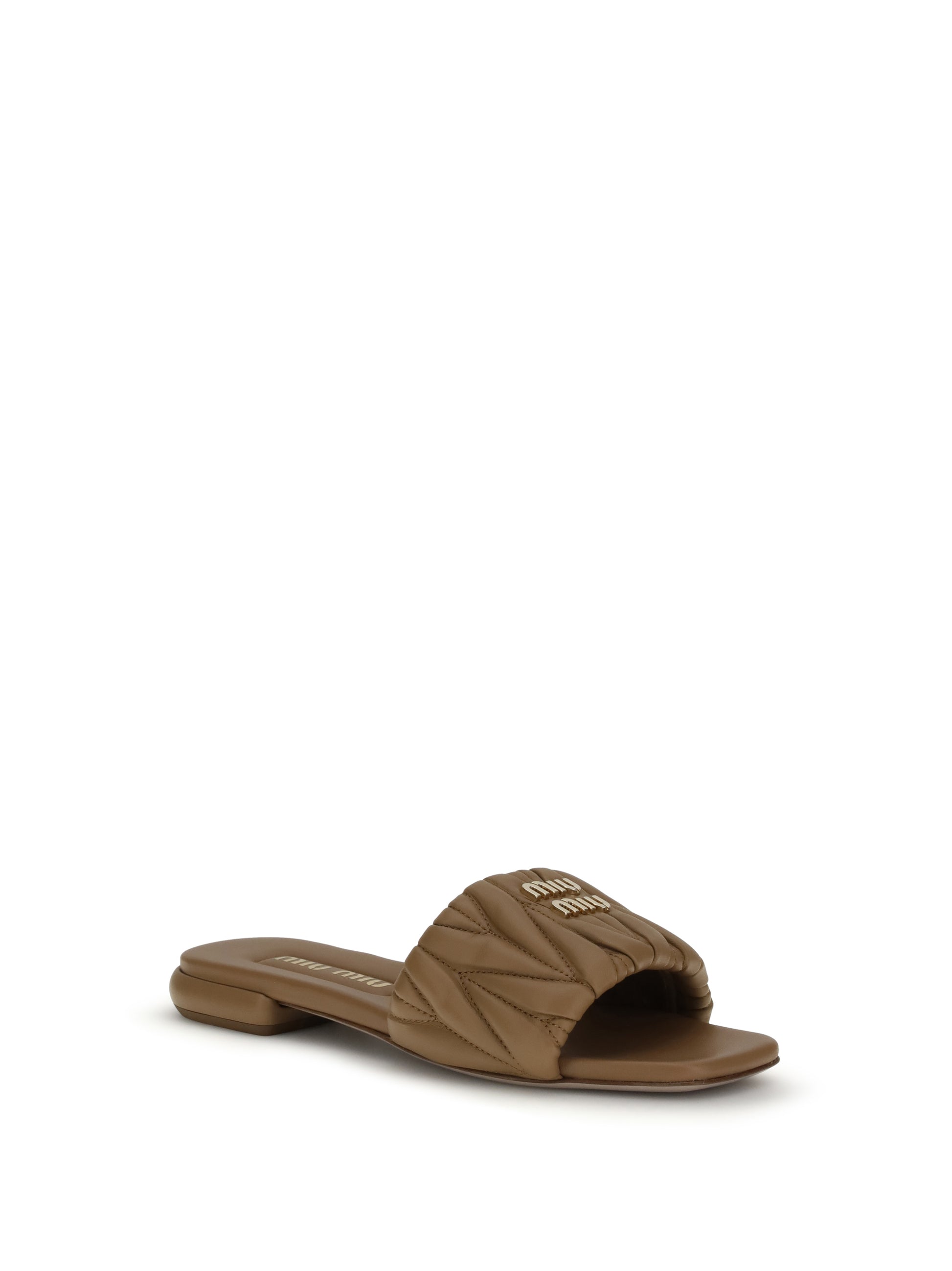 Miu Miu Women Matelassé Nappa Leather Sandals MIU MIU