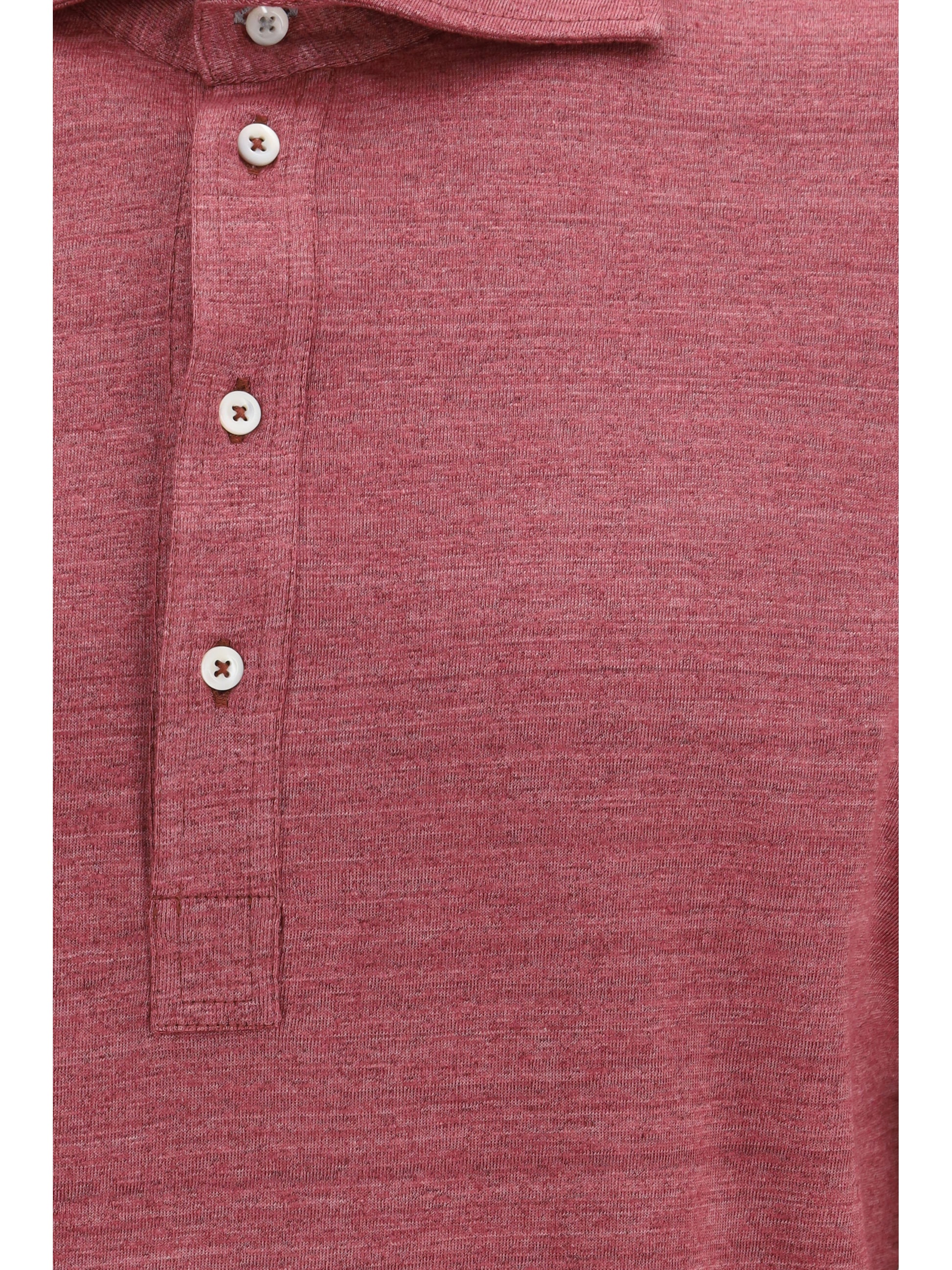 Brunello Cucinelli Men Long-Sleeve Polo In Mélange Linen And Cotton Jersey BRUNELLO CUCINELLI