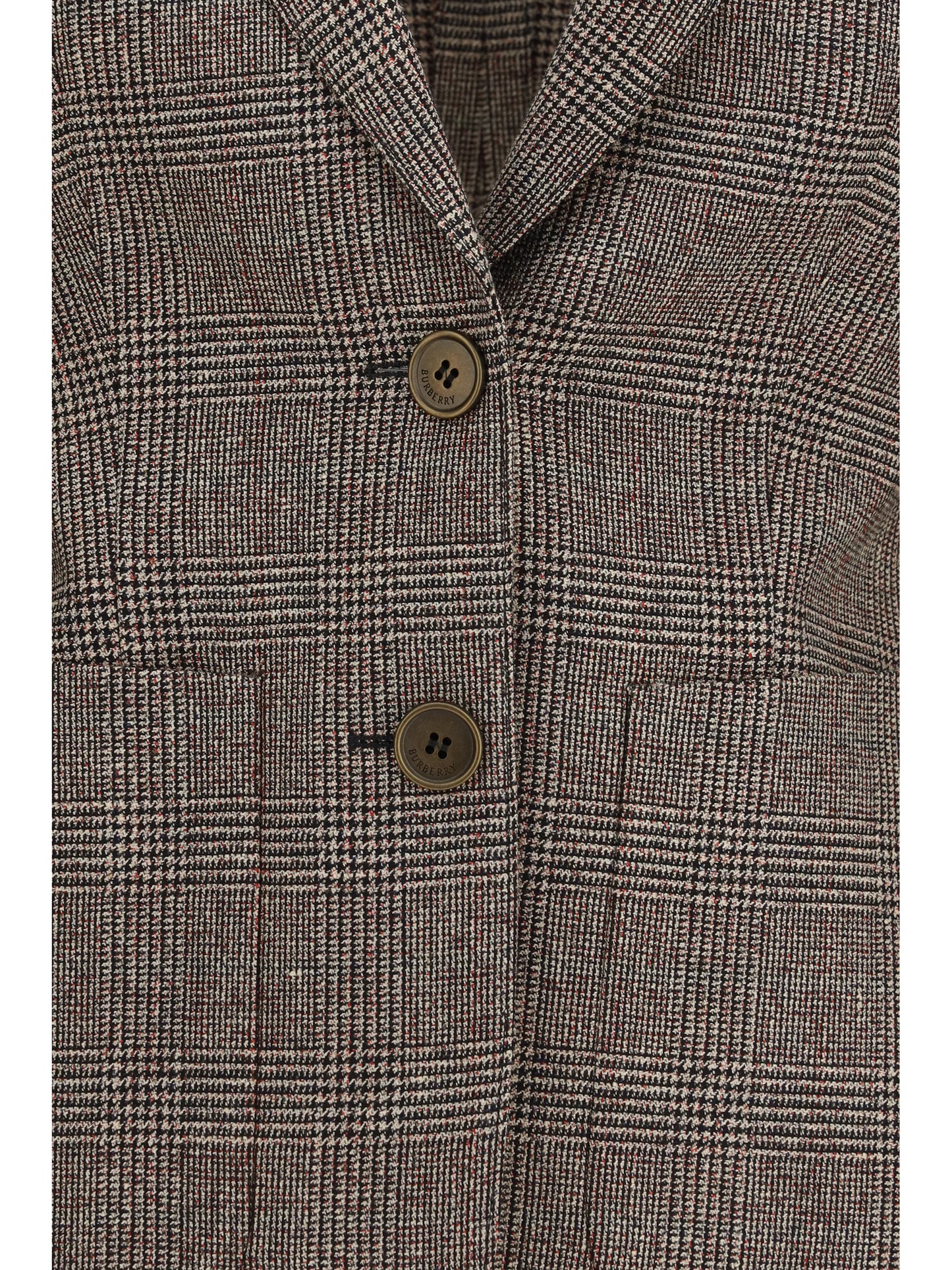Burberry Women Single-Breasted Wool And Linen Blazer BURBERRY