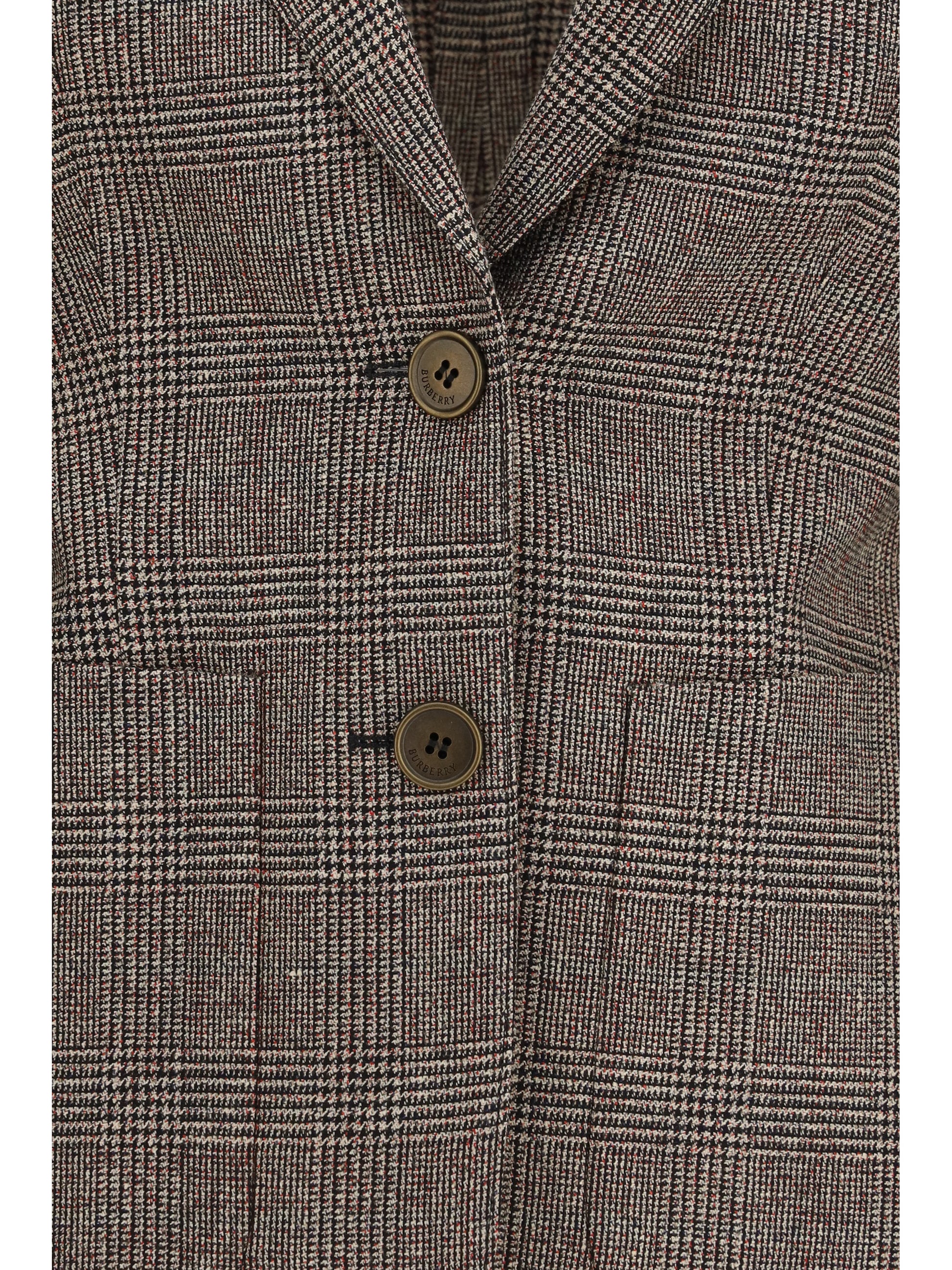 Burberry Women Single-Breasted Wool And Linen Blazer BURBERRY