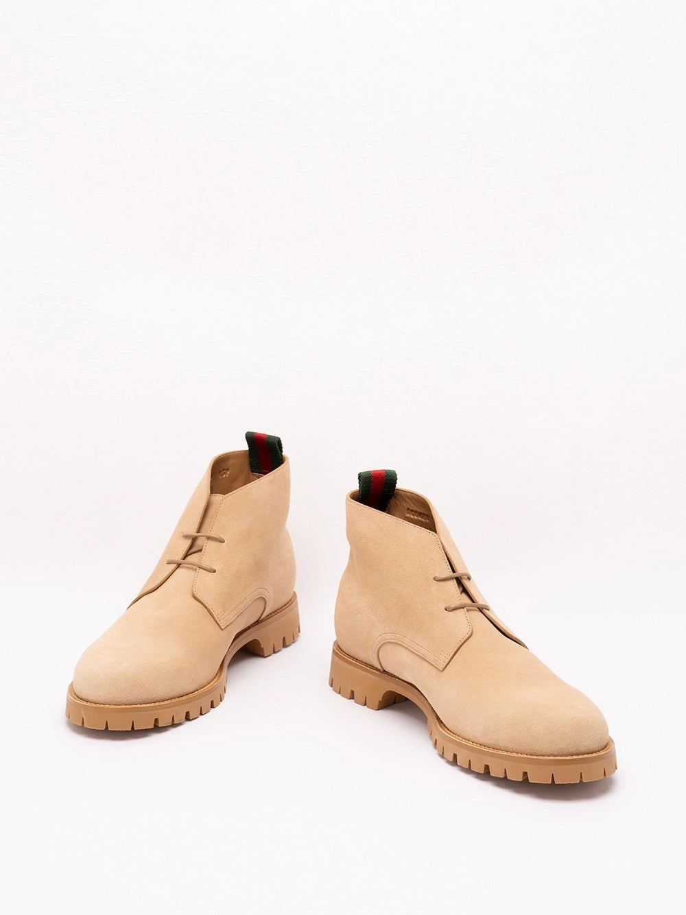 Gucci Men Lace-Up Ankle Boot With Web GUCCI