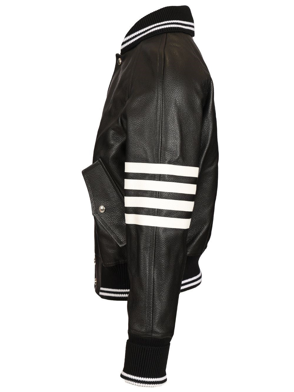 Thom Browne Men 4-Bar Leather Bomber Jacket