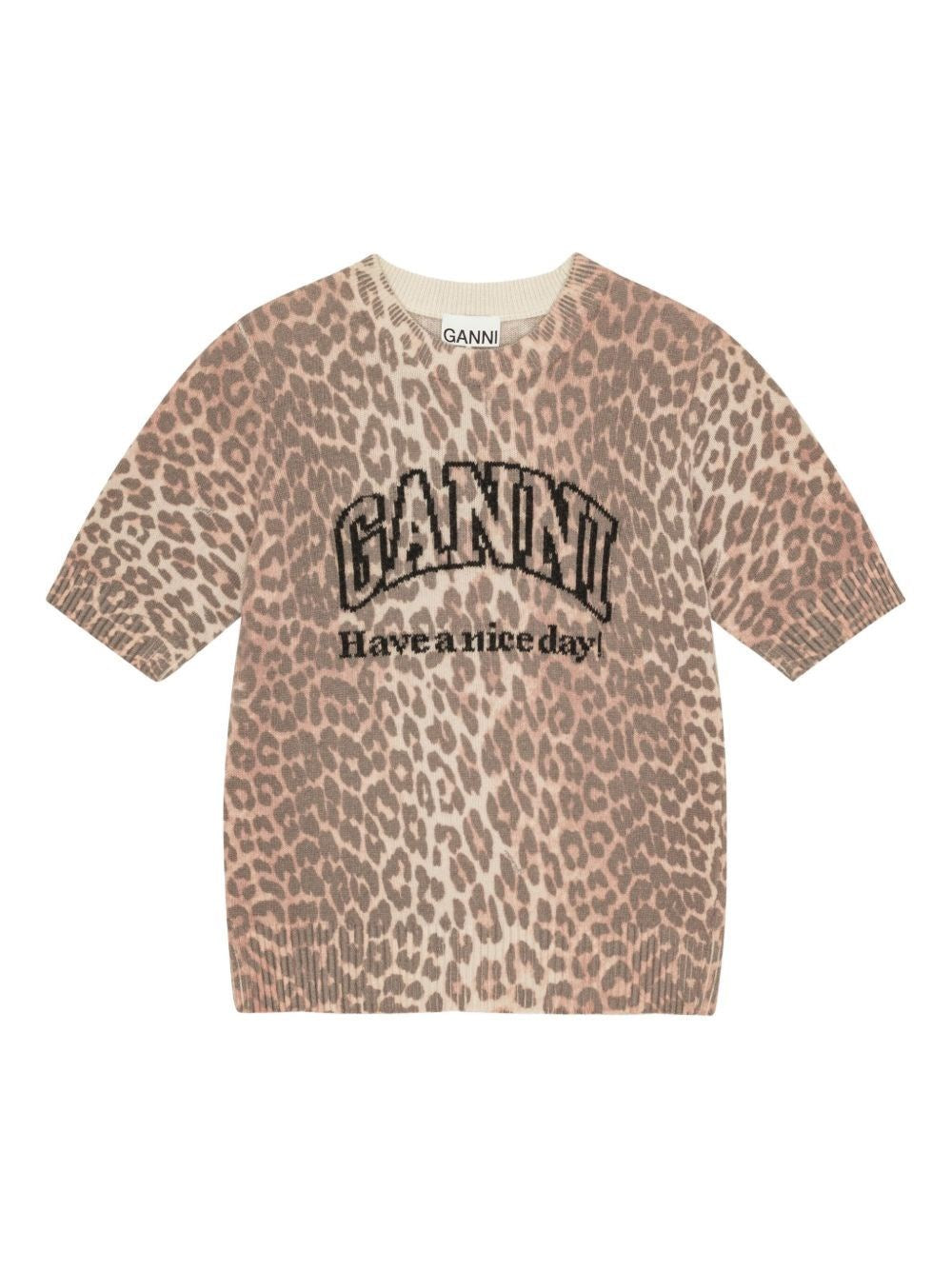 Ganni Women Leopard Print T-Shirt GANNI