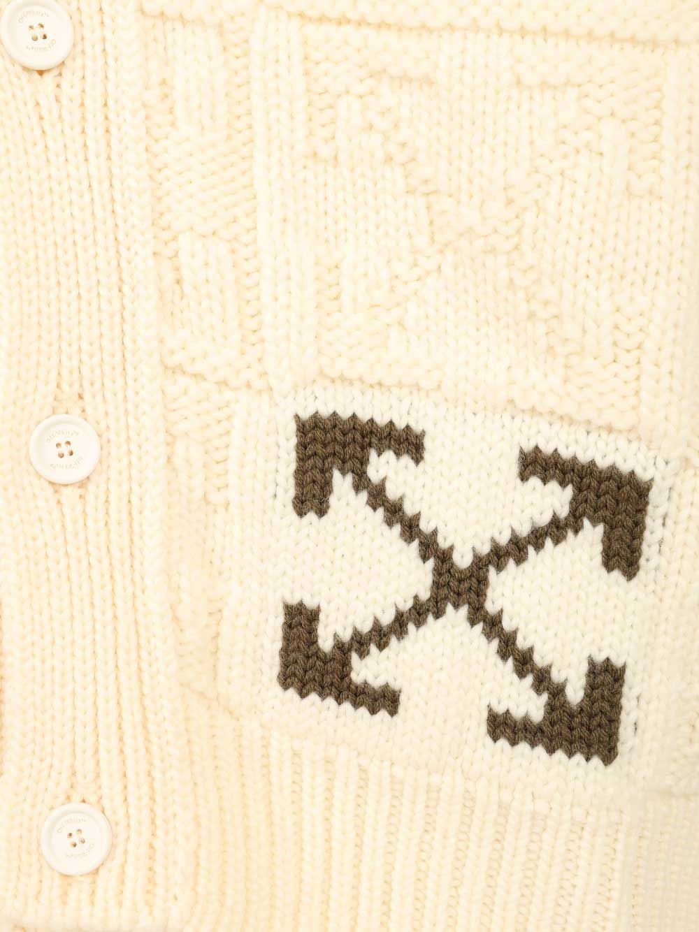 Off-White Men Arrow 3D Wool Cardigan OFF-WHITE