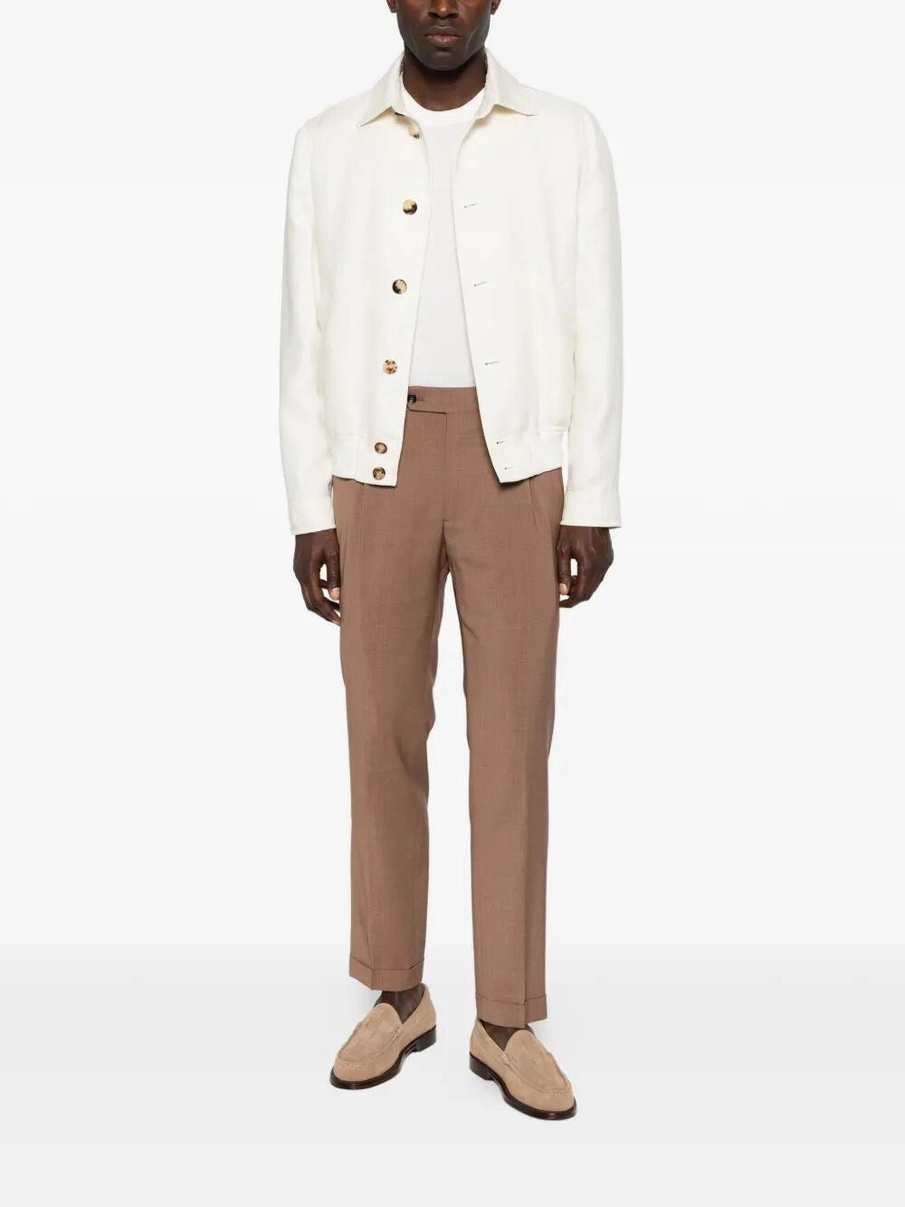 Brunello Cucinelli Men Cotton Lightweight Knit T-Shirt With Contrast Details BRUNELLO CUCINELLI