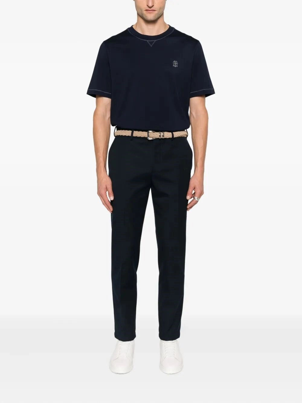 Brunello Cucinelli Men Crew-Neck T-Shirt With Logo BRUNELLO CUCINELLI