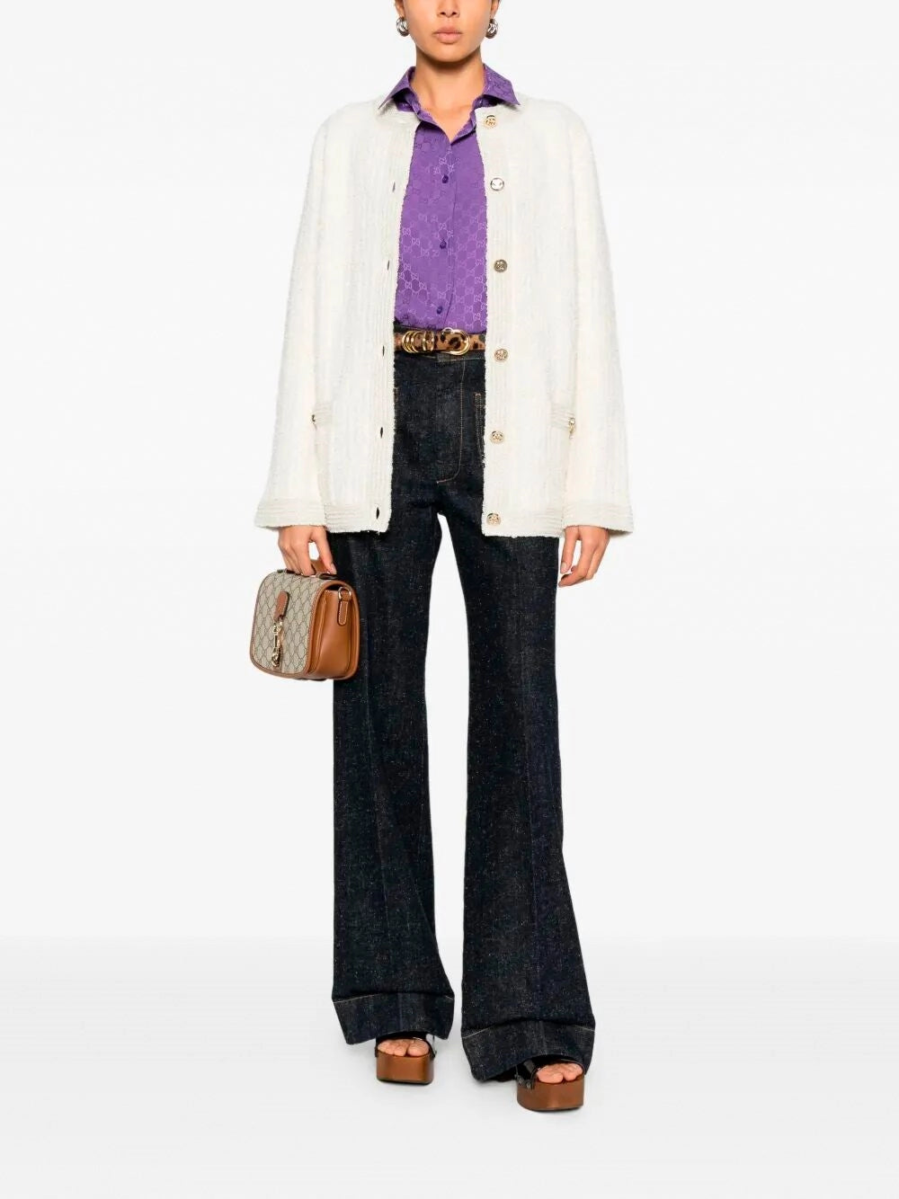Gucci Women Long Sleeve Crew-Neck Cardigan GUCCI