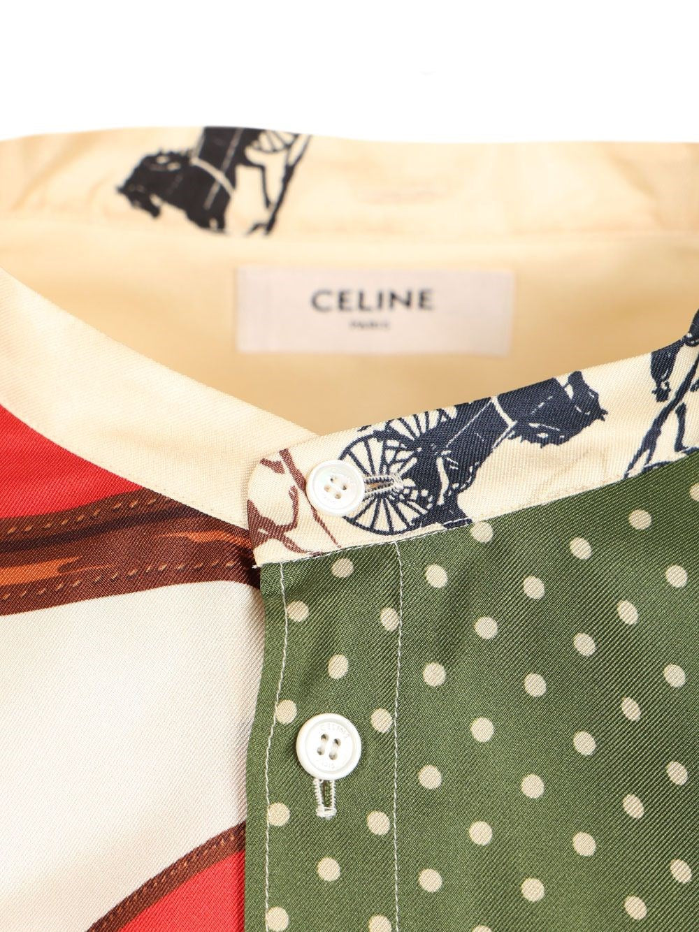 Celine Women Loose-Fitting Shirt In Printed Silk Twill CELINE