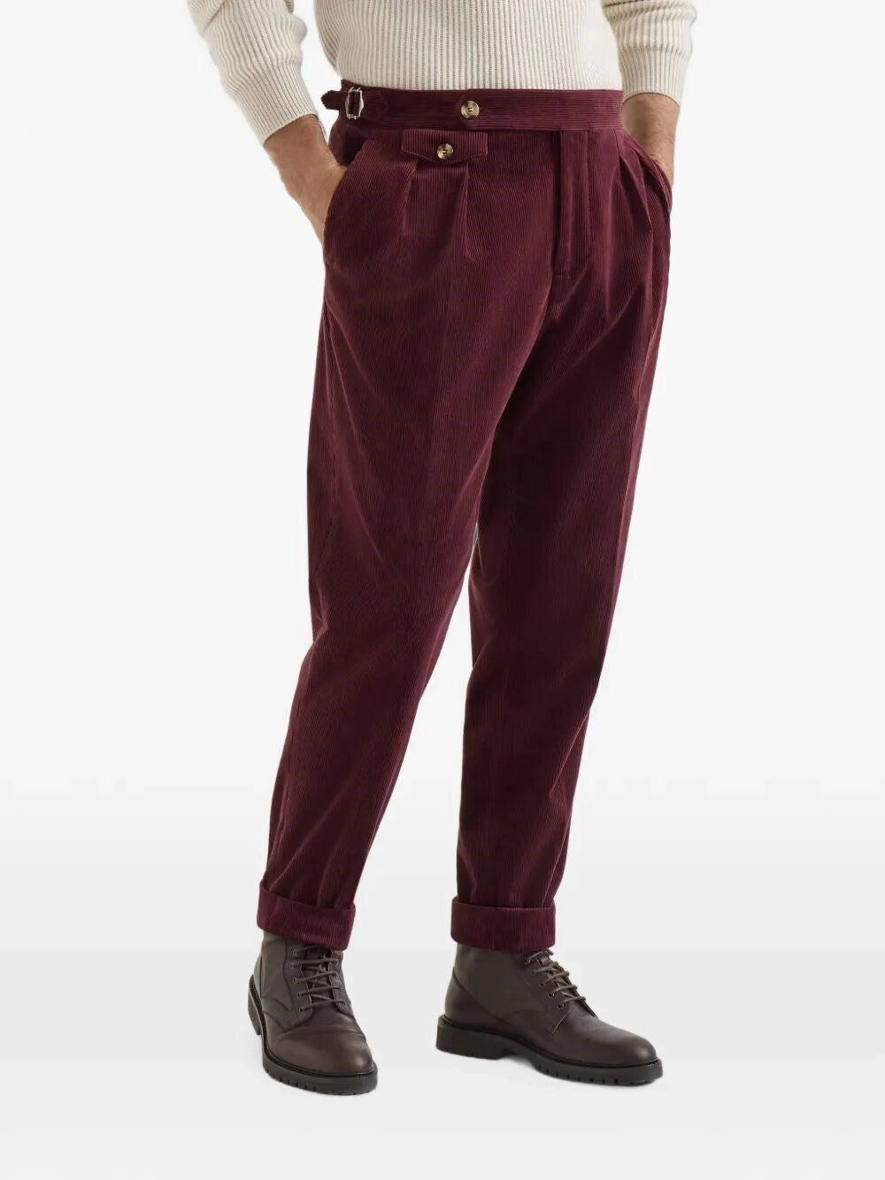 Brunello Cucinelli Men Traditional Fit Trousers With Double Pleat BRUNELLO CUCINELLI